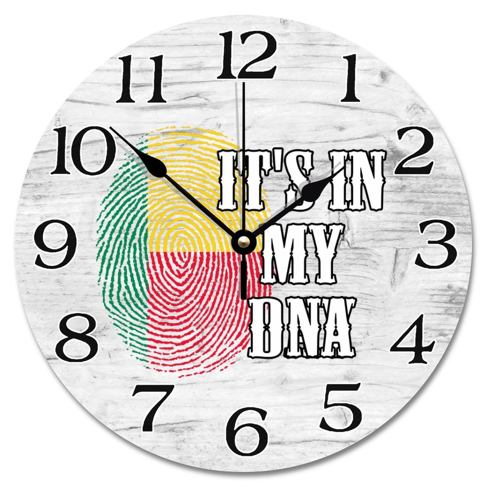 Horloge murale Bénin 25cm, le cadeau rustique idéal pour crémaillère et bureau