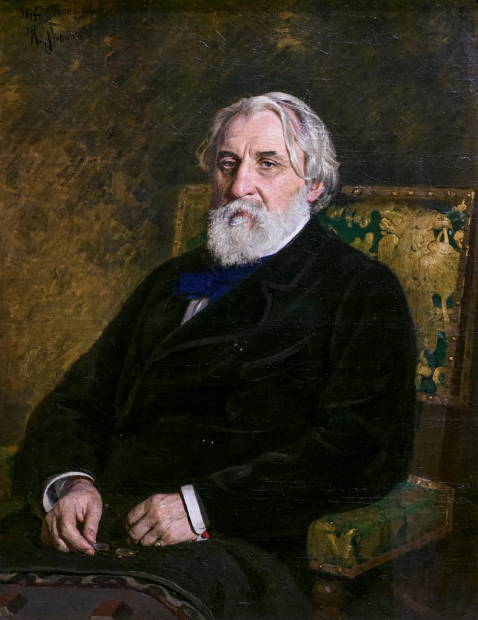 SERENDIPITP Retro Picture Poster Wall Art Pictures Painting Ivan Turgenev by Ilya Efimovich Repin Wall Art Canvas Print for Wall Decor 60x90cm
