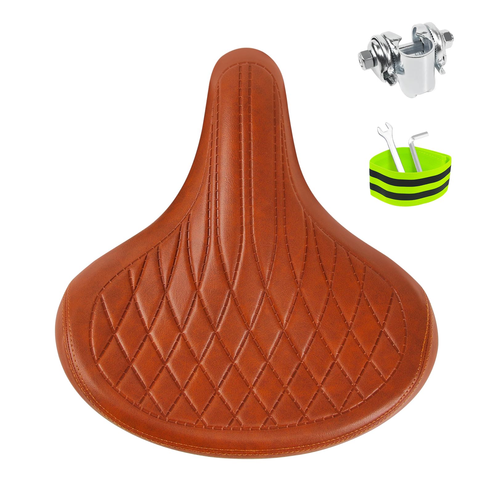AEYINO Comfortable Bike Seat,Wide Bicycle Saddle for Women Men with Waterproof Soft Gel Replacement Cushion for MTB,Peloton,Mountain,City,Road,Exercise Bikes