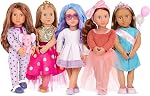 Our Generation 18-Inch Ballerina Doll Aubrie in Ballet Outfit Set, poupées 18-inch poupée ballerine aux yeux bleus qui s'ouvrent et se ferment, cheveux rouges ondulés, tenue de ballet, et jeu de mix-and-match, 5+ Années
