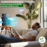 Portable Air Conditioner Cooling Fan with Remote, Quiet with 3 Speeds, 1200ml Personal Air Cooler Fan with 3 Mist, 7 Night Light, 8H Timer, Small Air Conditioner for Bedroom Office