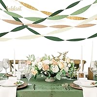 Vista 5 de AOBKIAT Decoraciones para fiesta de boda, 5 rollos de serpentinas de papel crepé color verde oliva y caqui para boda boho verde, cumpleaños
