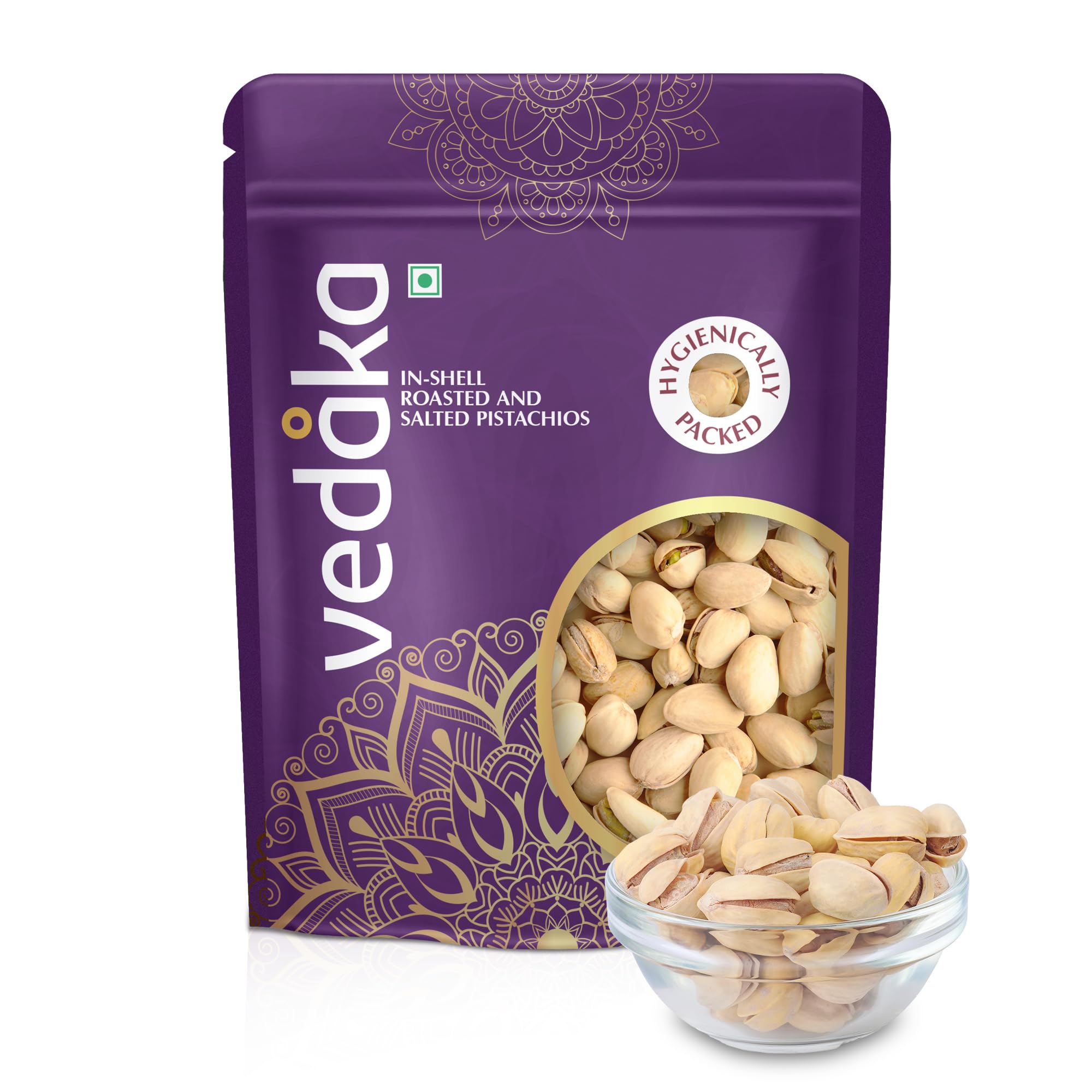 Amazon Brand - Vedaka Roasted And Salted California Pistachios | 500 G | Rich In Protein & Dietary Fiber