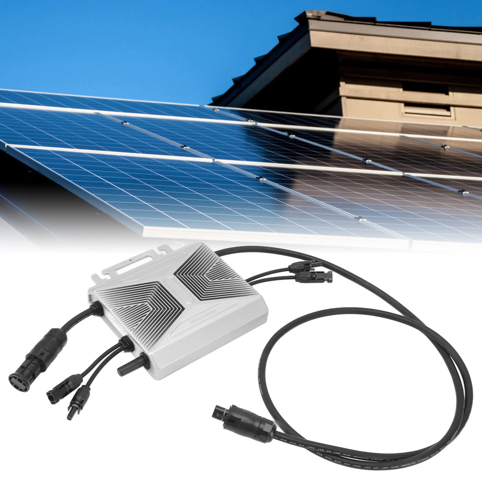 Hyuduo Solar-Wechselrichter, Aluminiumlegierung, MPPT-Photovoltaik-Wechselrichter, 800 W, 230 V, IP67, Wasserdicht, WiFi, Dual-MPPT für Privates, Kommerzielles Grid-Tie-System