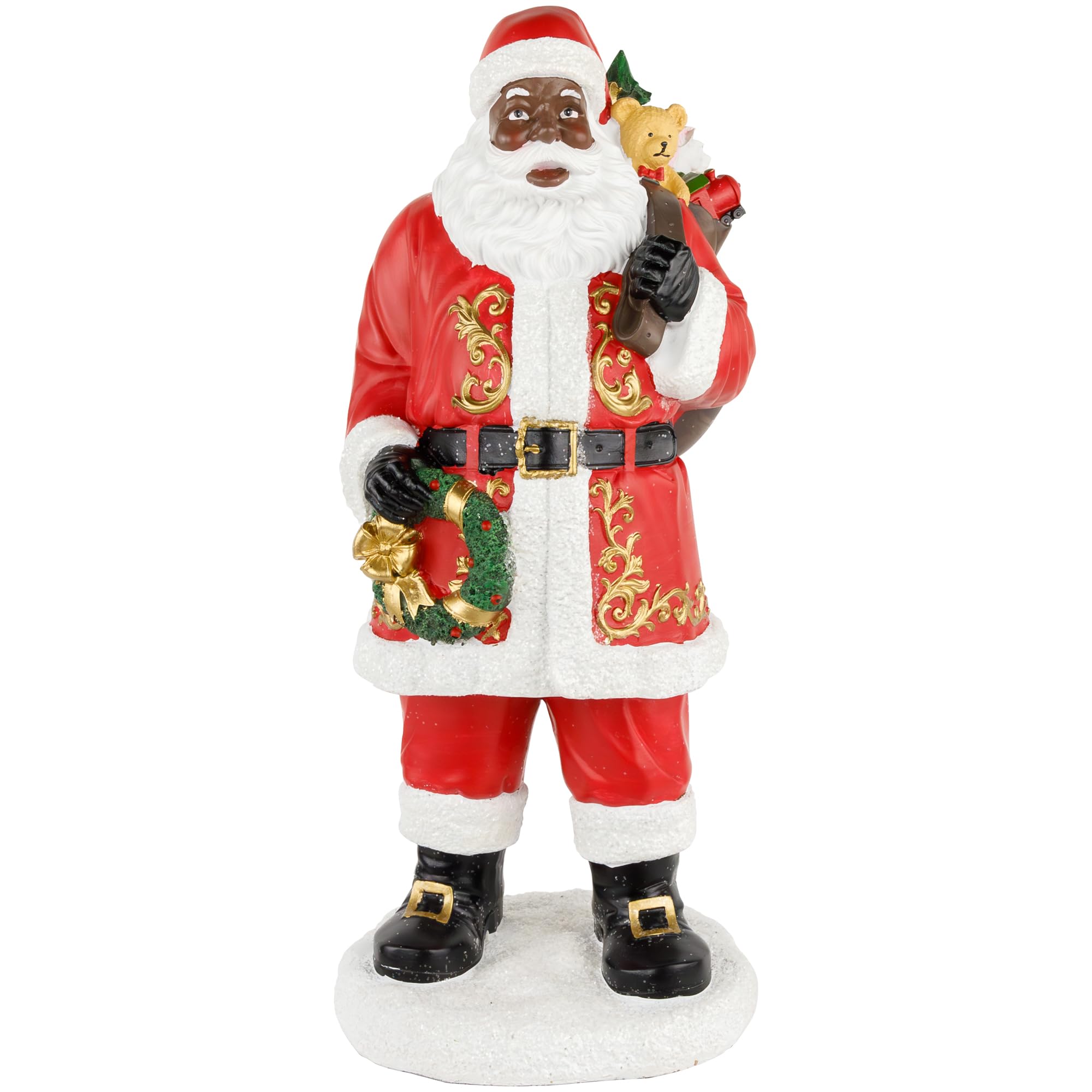 Northlight African American Santa Claus Christmas Figurine, 14", Red