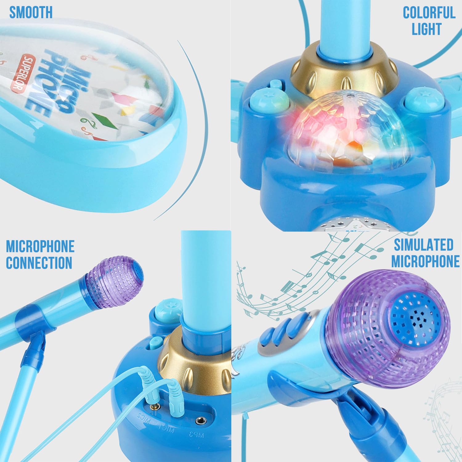 BONAOK Microfoon voor Kinderen, Draadloos Magic Sound Karaoke-Microfoon