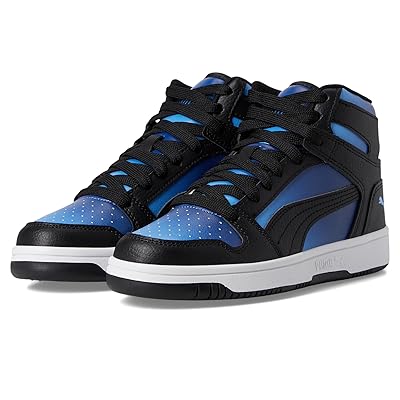PUMA Kids Rebound Layup Mid (Big Kid) Kids Shoes Blazing Blue/Puma Black/Team Light Blue