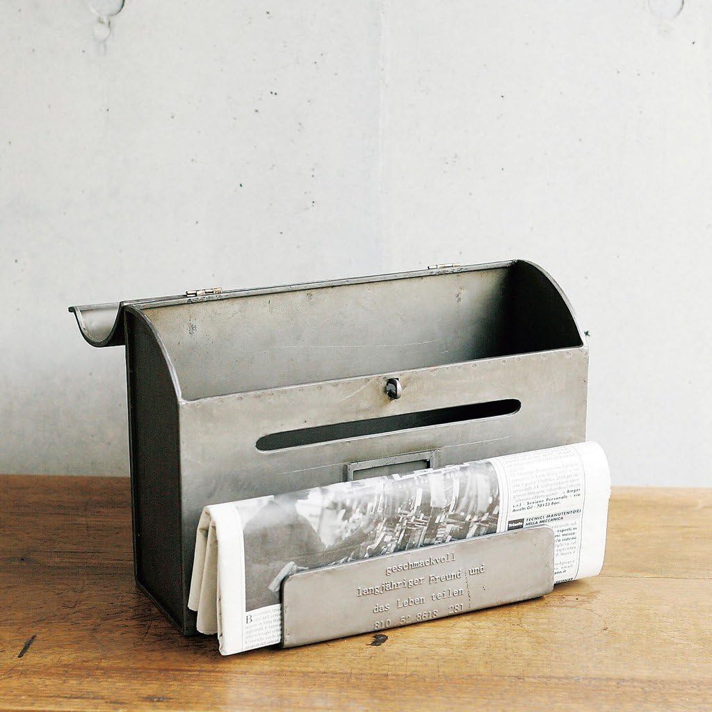 🔥 Crazy Deals Time Concept Handcrafted Metal Iron European Antique Style Décor - Mail Box w/ Letter Stand - Home Adornment