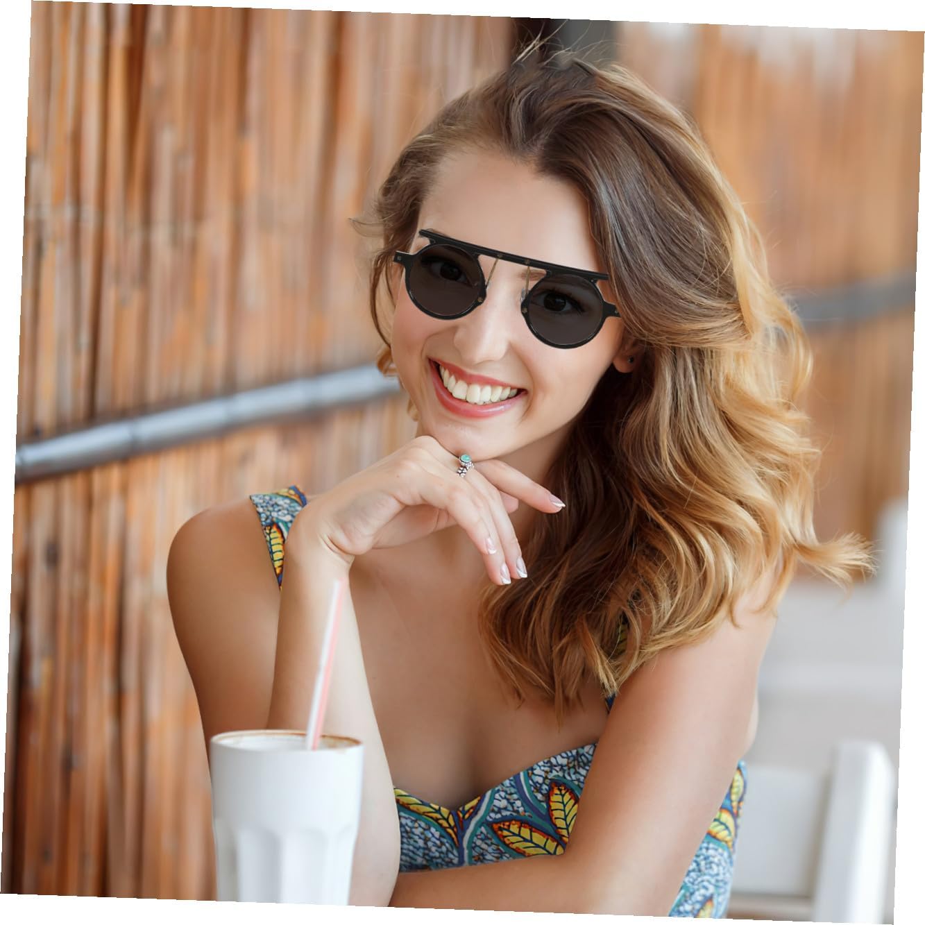 Retro round Sunglasses Vintage Hip Hop Punk Black Frame Gray Lens UV Protection for Men Women Stylish Outdoor Eyewear