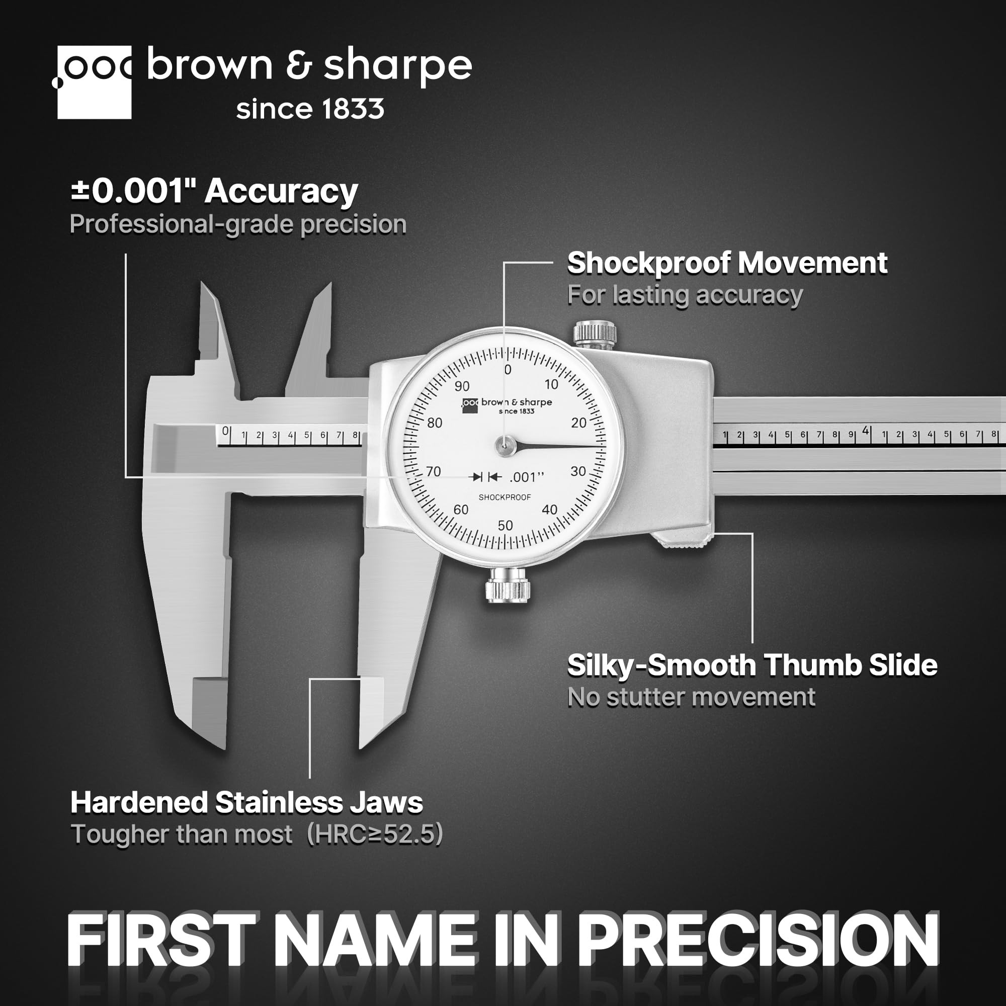 Brown & Sharpe 8-Inch Dial Caliper–Precision Stainless Steel Measuring Tool — Amazon image 2