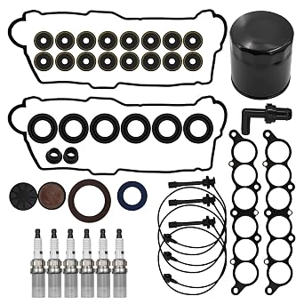 5VZFE Tune Up Valve Cover Gasket Reseal Kit Compatible with Toyota Tacoma 4Runner 3.4L V6 1995-2002 Replaces 11188-62010 17176-62040 90430-37140 90210-05007 11193-70010 90480-18001