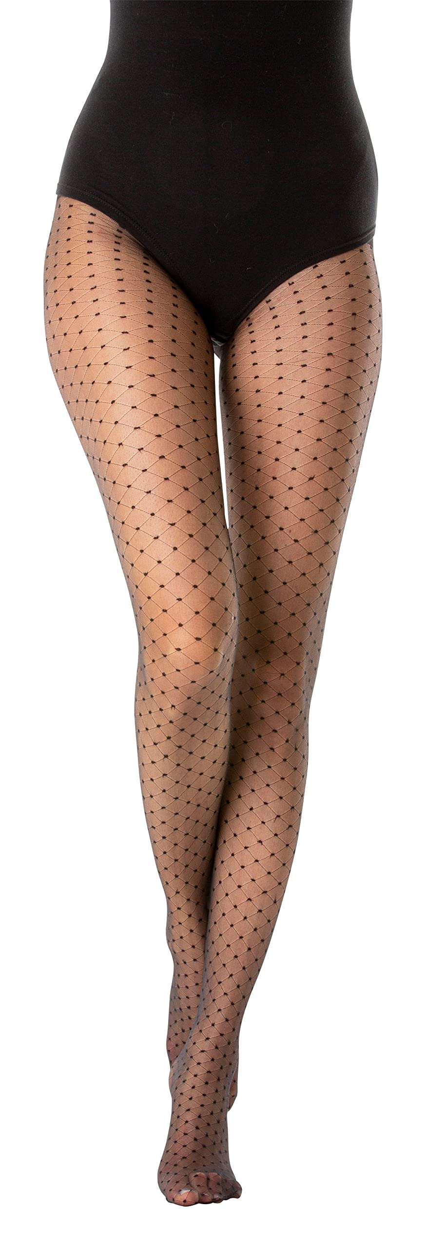Gi&Gi 40 denier sheer tights with cotton gusset for women characterized by a polka dot design gathered in small groups. Made in Italy N.1520 (L/XL)