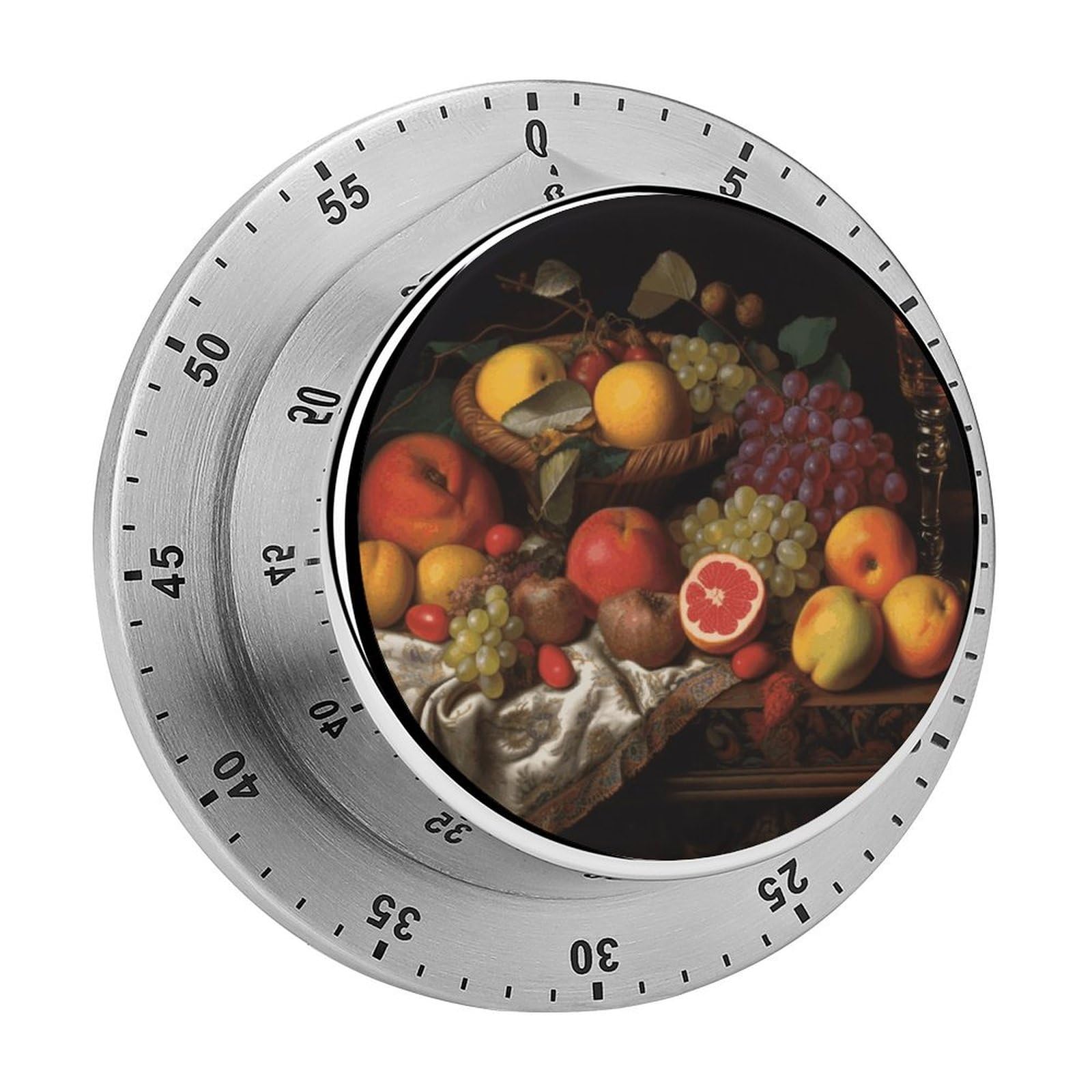 Fruit Timers Magnetic 60 Minute Kitchen Timers Mechanical Wind Up Timer Manual with Loud Alarm Stainless Steel Body Chef Clock Easy for Cooking Baking