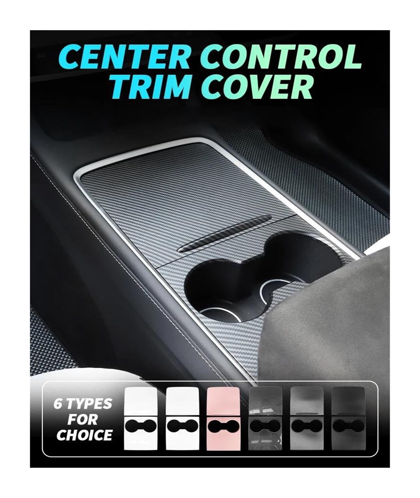Auto Pannello Controllo Centrale Copertura Trim Protezione Retrofit Pellicola Interni Console Adesivo Per Tesla Per Modello 3 Per Y 2021 2022 2023 Console Centrale Trim(Matte Carbon)