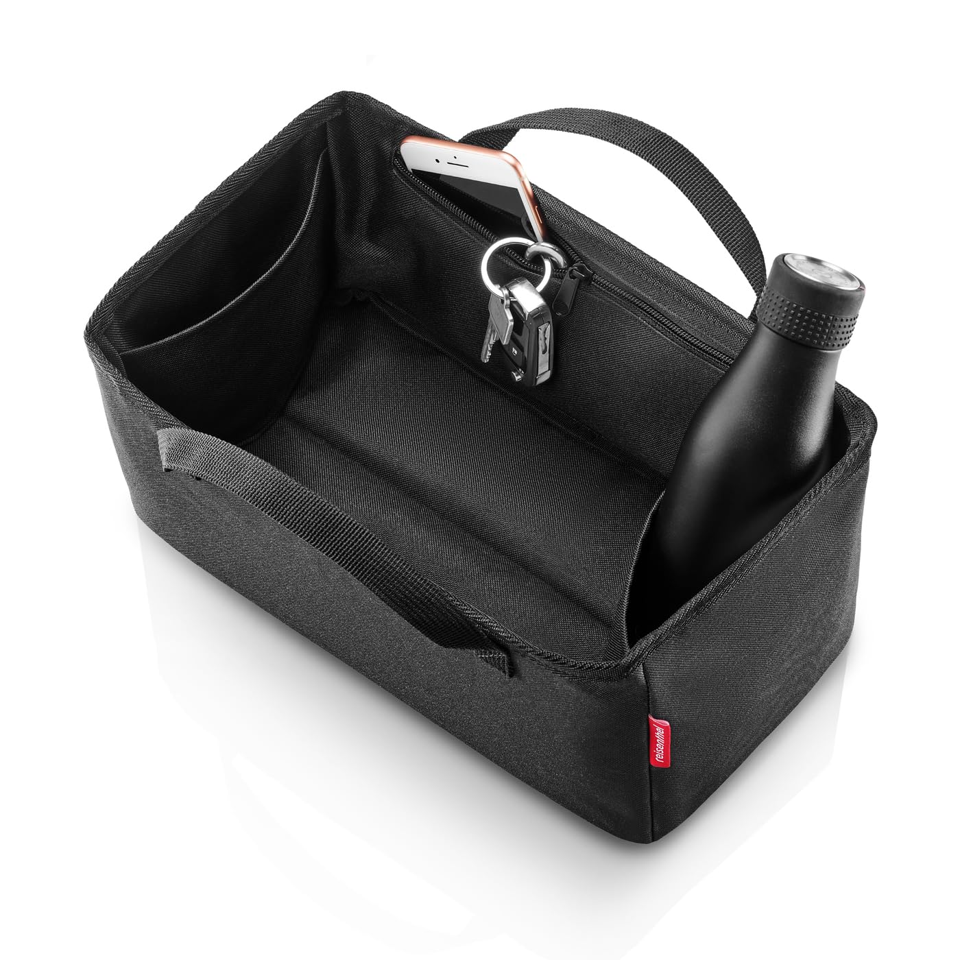 reisenthel Organiser, functional pocket organiser: for even more order in your reisenthel bag, black, standard size, Contemporary