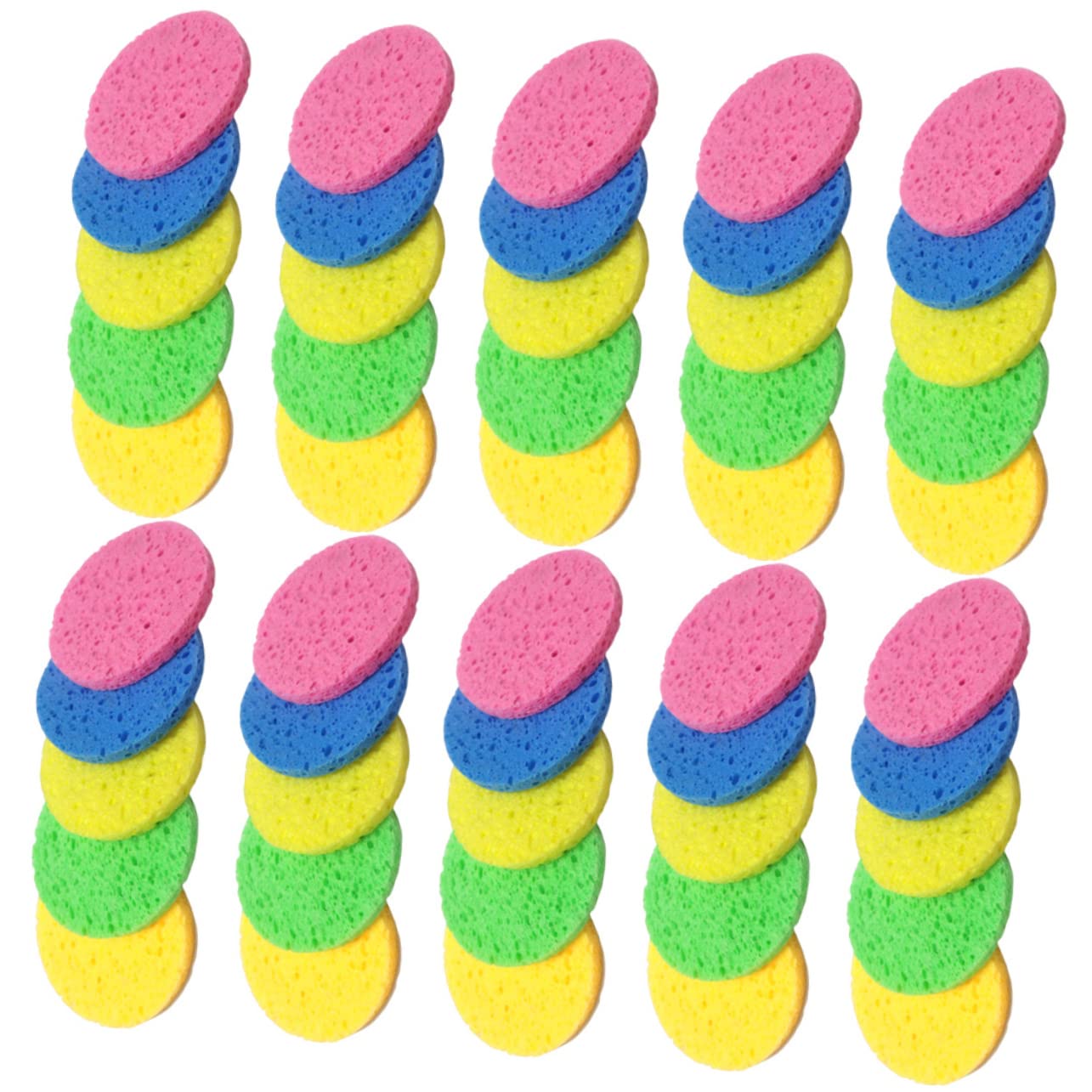 FRCOLOR 150pezzi Spugne Struccanti Spugnette Tonde Cellulosa Naturale Per Detersione Viso e Rimozione Makeup Compatte Facili Da Usare e Trasportare