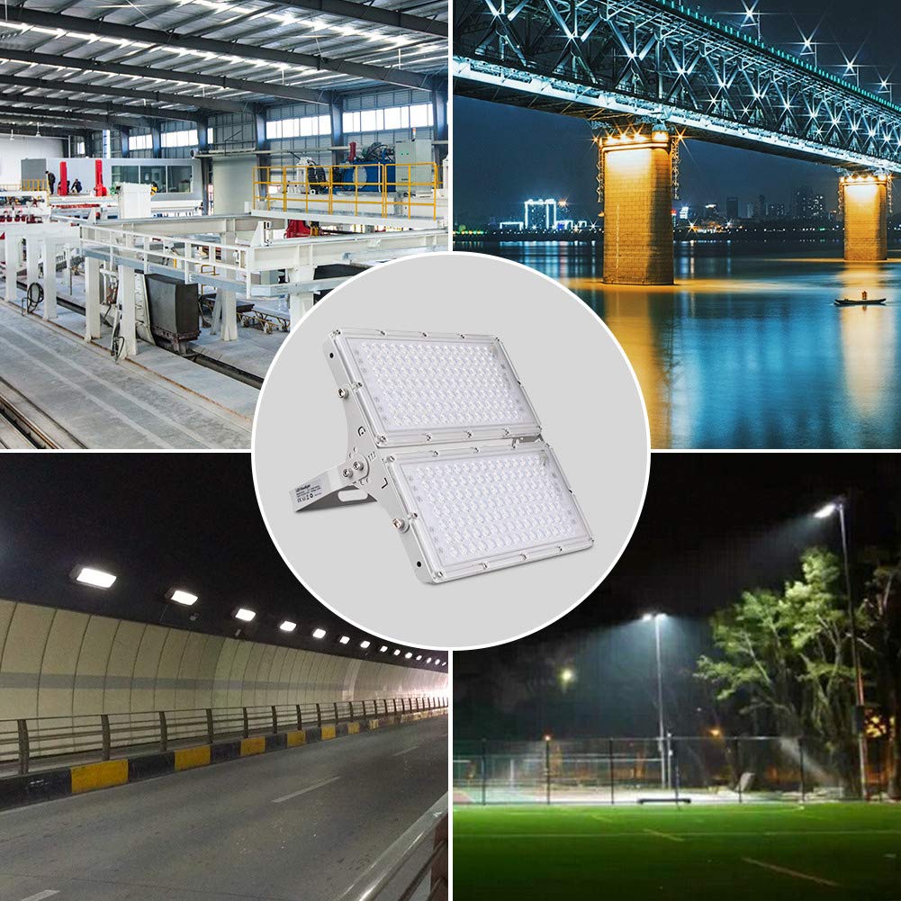Sararoom LED Strahler 200W 20000LM Scheinwerfer Außen, 6500K Kaltweiß Superhell Fluter Flutlicht, IP65 Wasserdicht Flutlichtstrahler Aussenleuchte für Garten Hof Garage Sportplatz Werkstatt Wand, 2St
