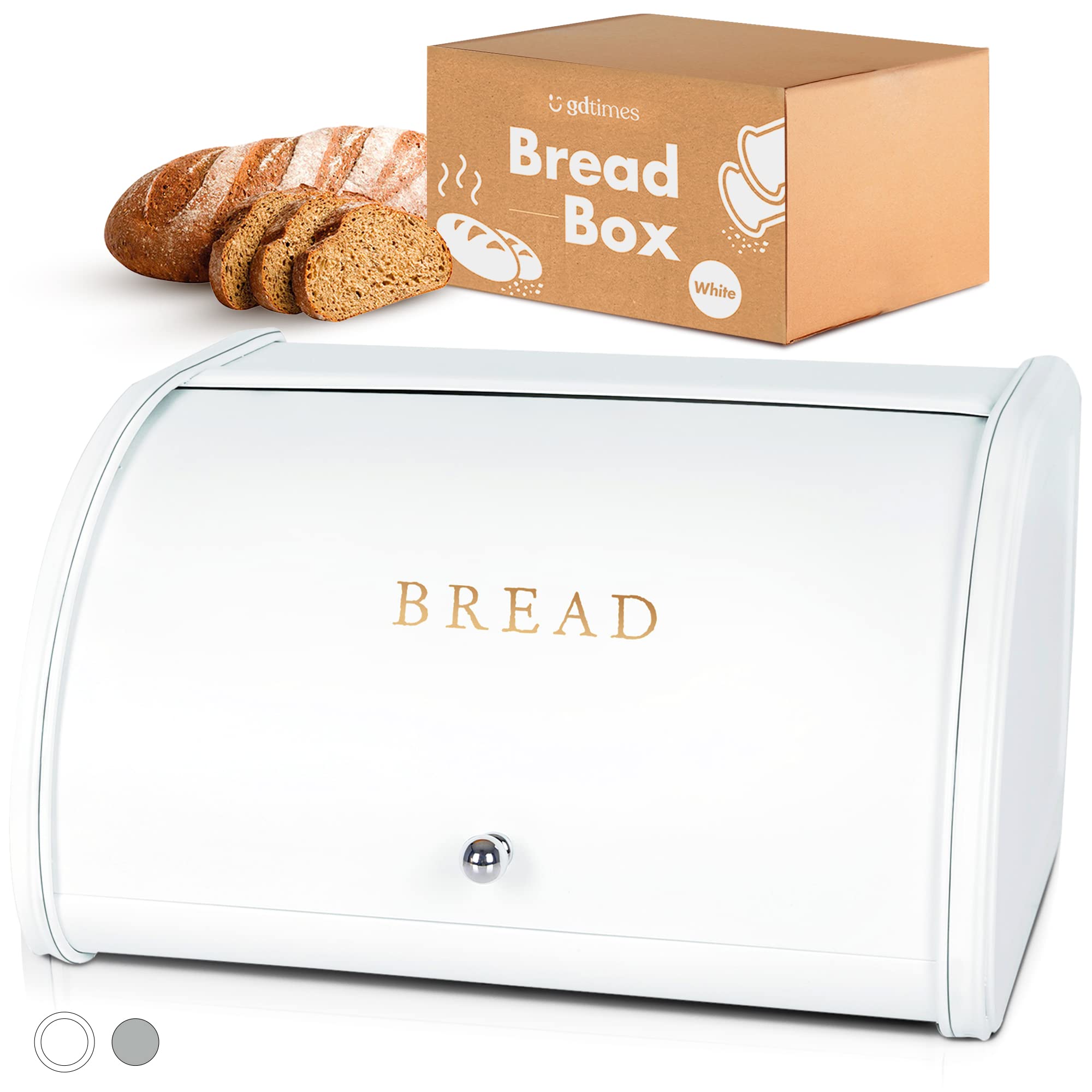 Buy White Bread Box for Kitchen Countertop, Bread Storage Container