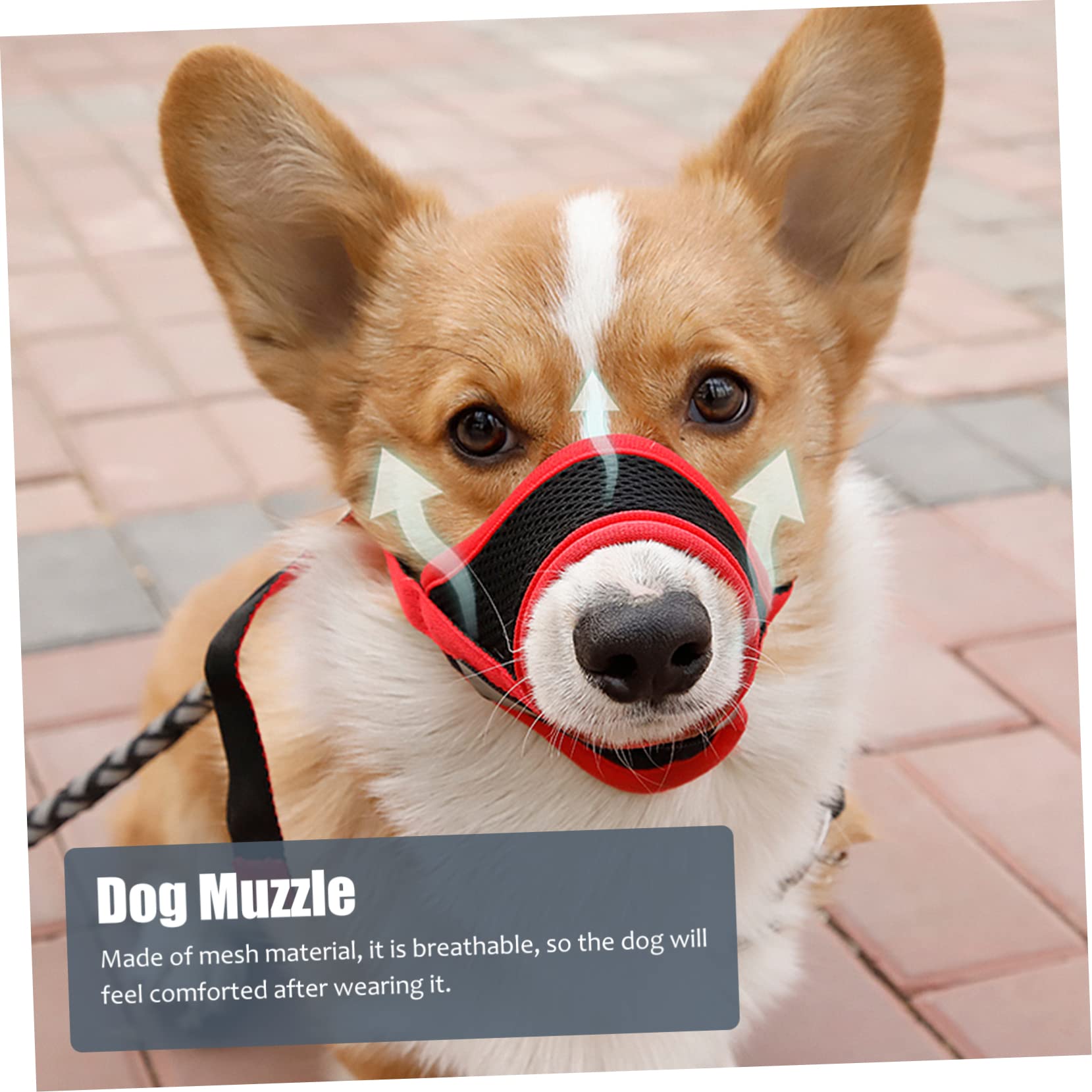 Mikikit 1Pc Adjustable Bite Dog Muzzle Prevents Barking Chewing Comfortable Pet Mouth Cover for for Grooming and Training