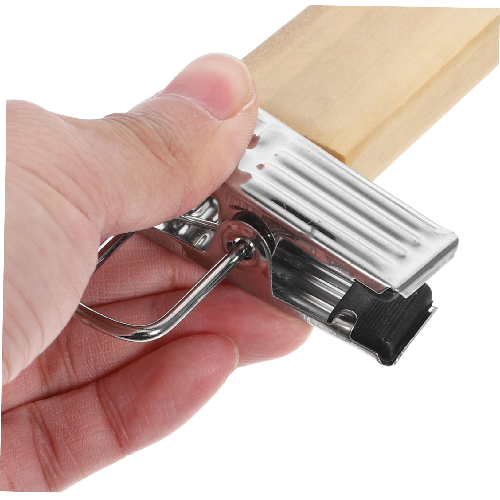 PRETYZOOM 10 Pezzi Appendini per Pantaloni e Gonne con Clip in Acciaio Inox e Struttura in Legno, Salvaspazio e Resistenti per Organizzazione Armadio