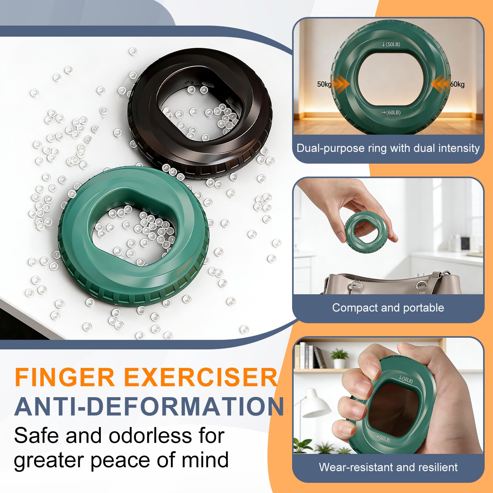 Hand Gripper,Hand Grip,Hand Muscle Trainer, Attrezzo per L'allenamento Della Forza, Attrezzo Portatile per L'allenamento di Avambracci E Mani, Allenamento Con Il Peso Corporeo,4 Pezzi
