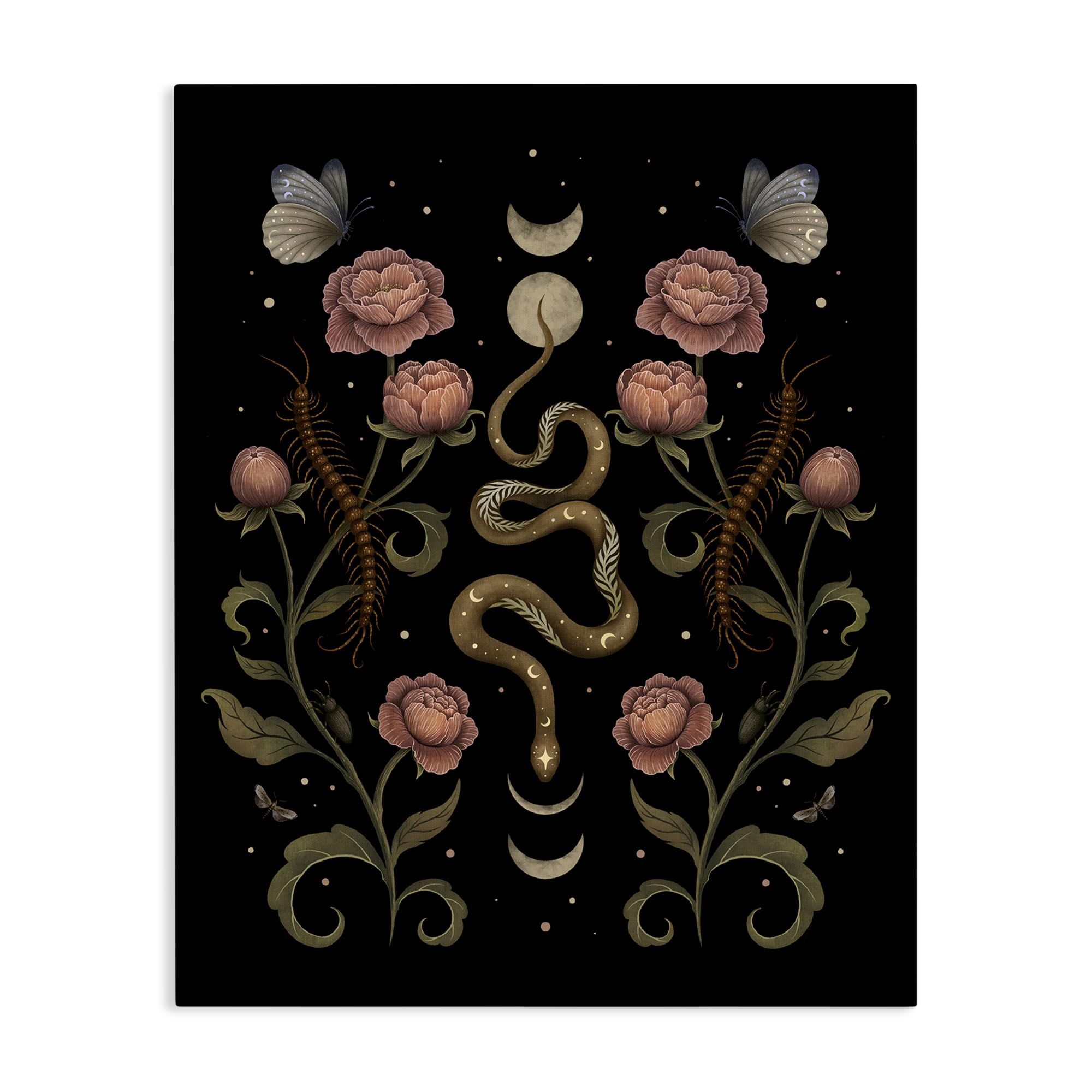 Serpentine Garden Symmetry Floral, 16 x 20 Inch Canvas Wall Art