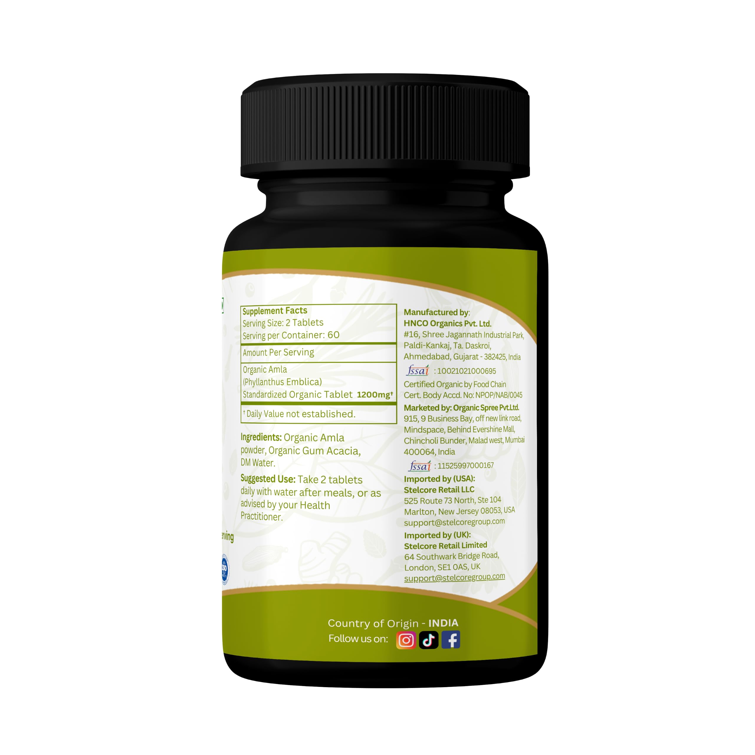 Organic Spree Amla 120 Tablets - Rich in Vitamin C, Supports Immunity, Hair & Skin Wellness* - Indian Gooseberry (Phyllanthus emblica) - 60 Days Supply - USDA Organic, GMP, HACCP Certified - Pack of 3 — Amazon image 9
