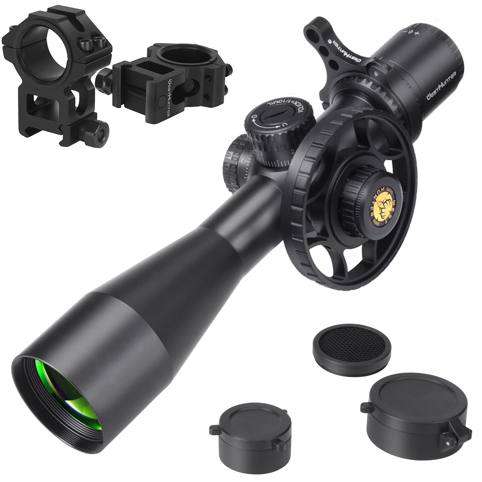 WestHunter Optics Wht 4-16x44 SFIR FFP Precisión Miras Telescópicas, Exclusivo para Competiciones Deportivas de Larga Distancia | Picatinny Shooting Kit B