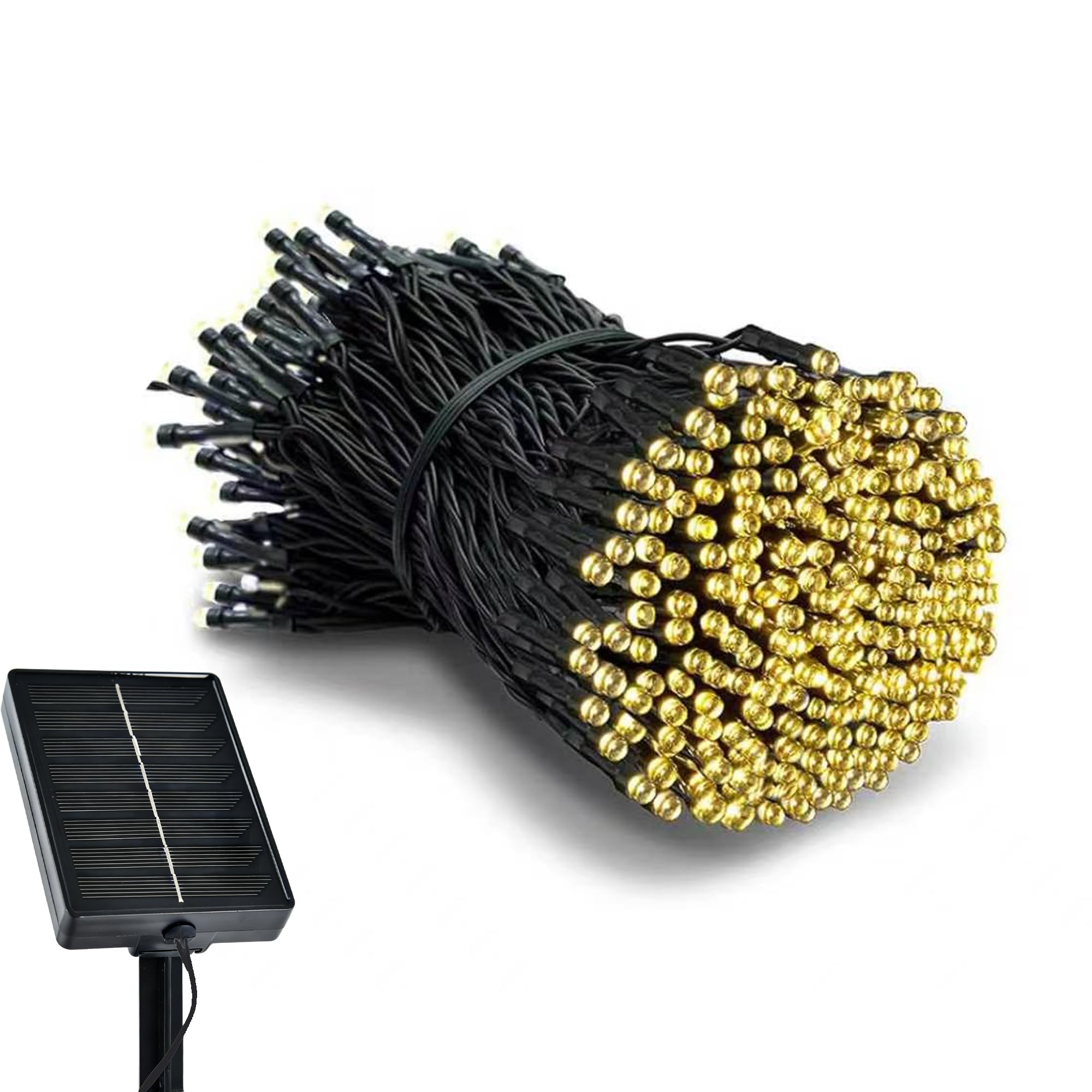 Litark Solar String Lights Outdoor Garden - 33Ft/10m 100 LED Solar Fairy Light with Timer Function, 8 Modes, Waterproof, for Garden, Yard, Tree Deco - Warm White