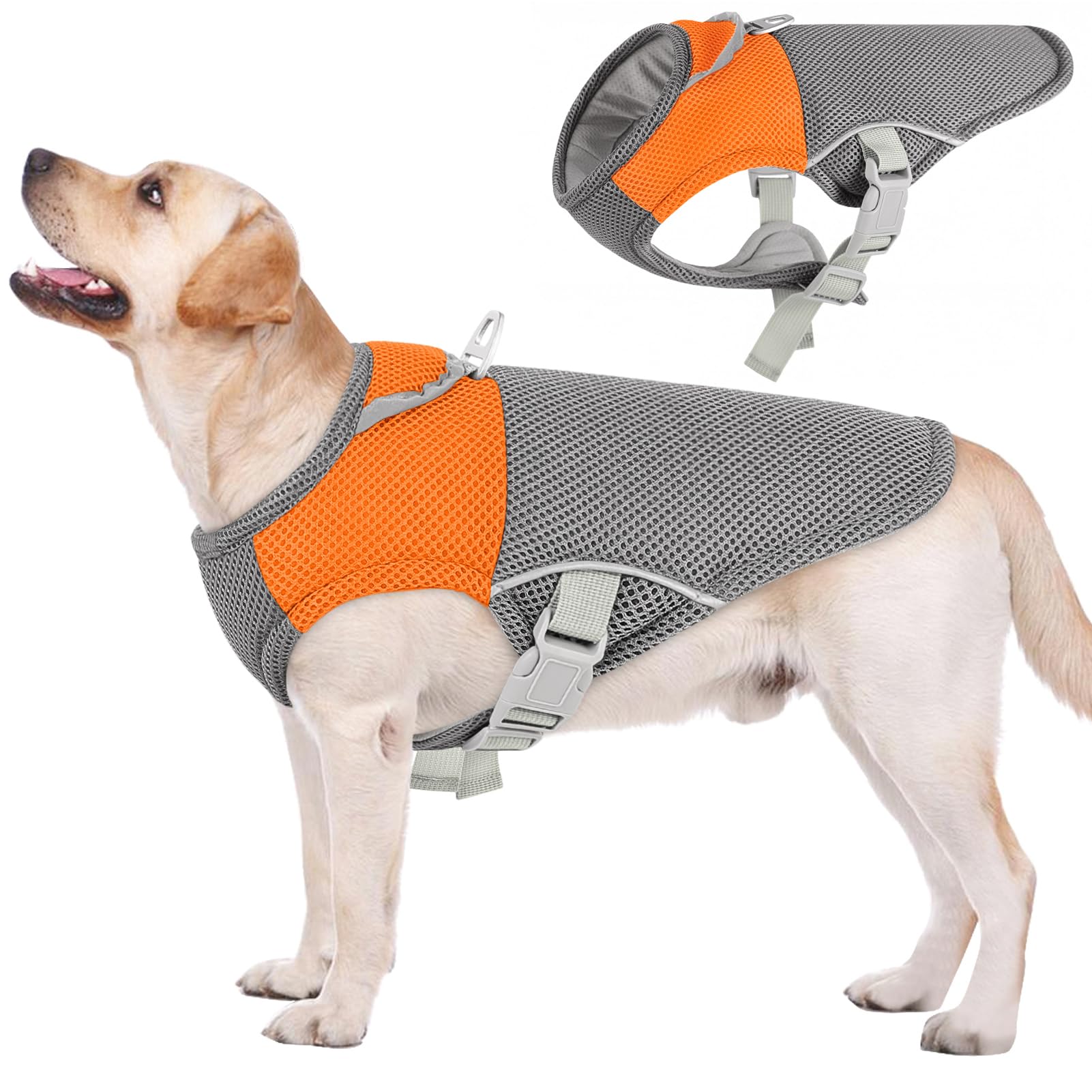 AOFITEE Dog Cooling Vest, Lightweight Cooling Jacket for Dogs, Breathable Dog Cooler Shirt with Harness D-Ring, Pet Sun Shirt UV Protection Ice Vest