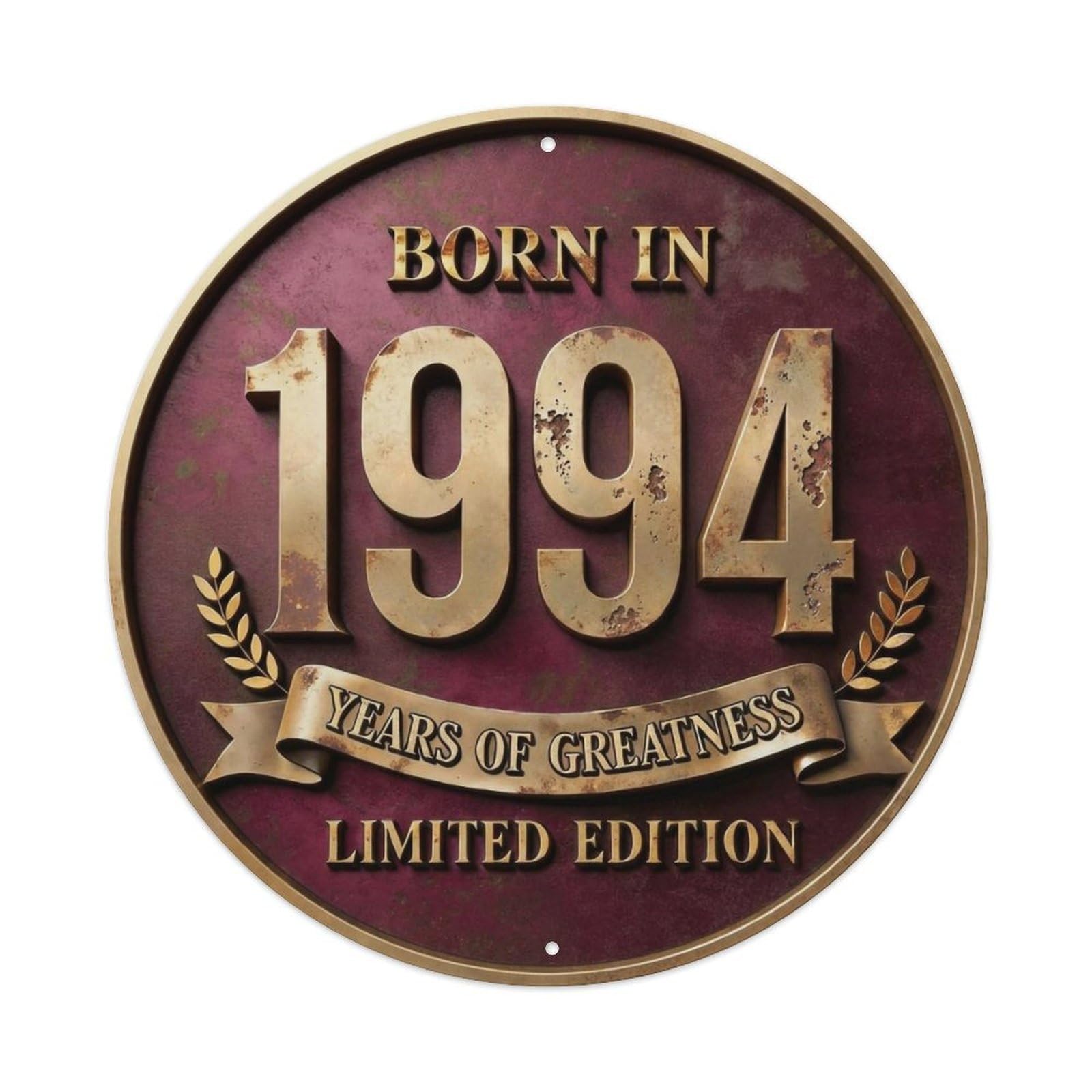 Metal Tin Sign Born In 1994 Years Of Greatness Year-Themed Birthday Gift
