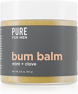 Pure for Men Bum Balm | Raw Lotion for Men | All Purpose Skin Hydration and Deodorizing Balm | Raw Shea Butter, Mint and Clove | 3.9 oz.