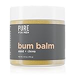 Pure for Men Bum Balm | Raw Lotion for Men | All Purpose Skin Hydration and Deodorizing Balm | Raw Shea Butter, Mint and Clove | 3.8 oz.