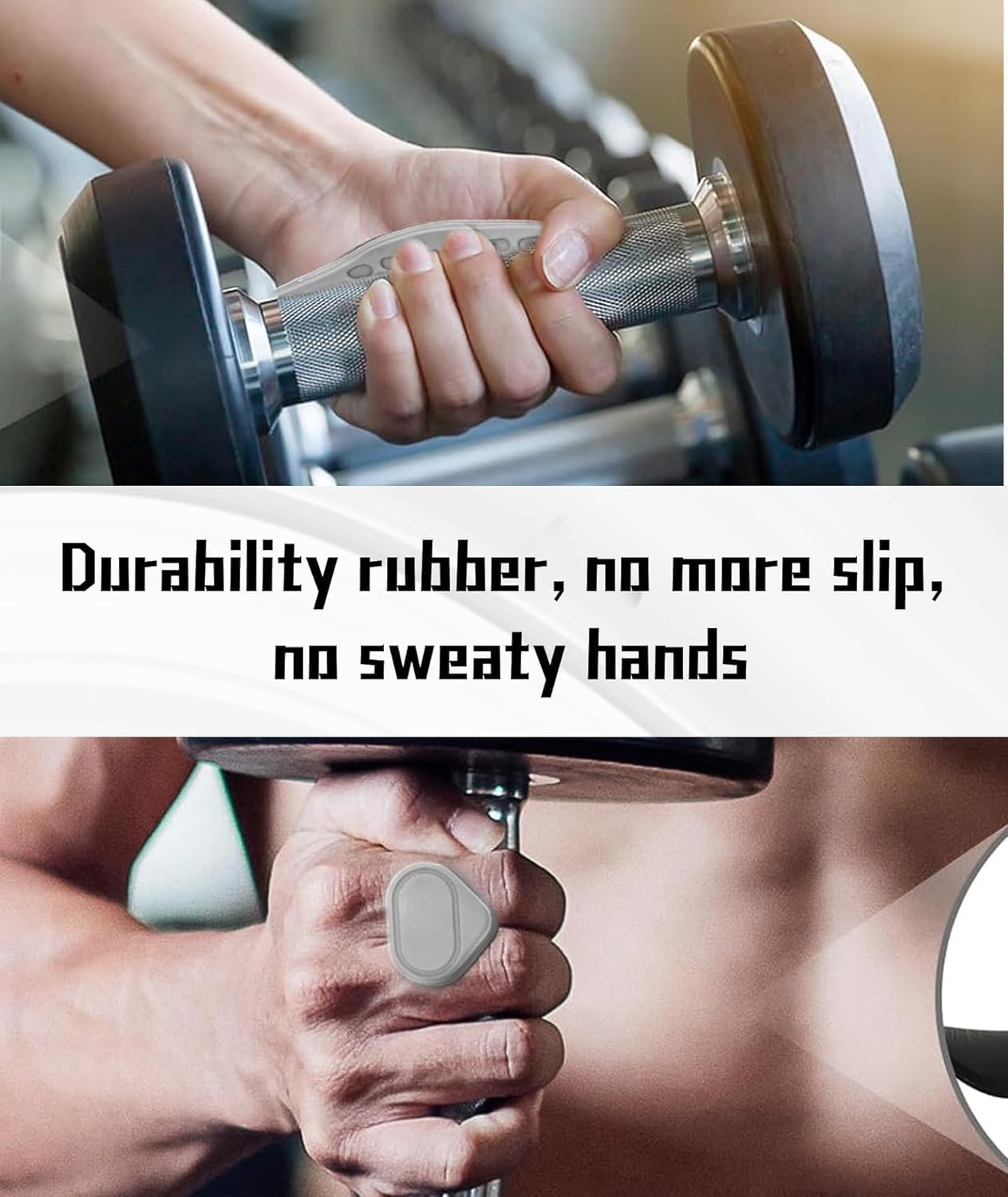 FASTUNBOX (LABEL) Anti-Slip Ergonomic Fingerless Workout Grips for Weightlifting, Pull-Ups & Crossfit – Rubber Palm Protector, Sweat-Resistant Grip Pads for Men & Women (White) 2