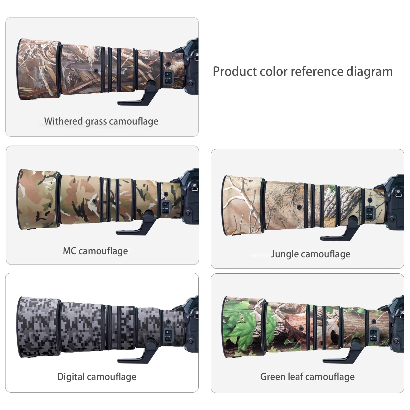 Osłona obiektywu do Nikon Z 600 mm F/6.3 VR S pokrowiec ochronny obiektywu aparatu kamuflażowego (kolor #MC kamuflaż - wodoodporny) osłona przeciwdeszczowa