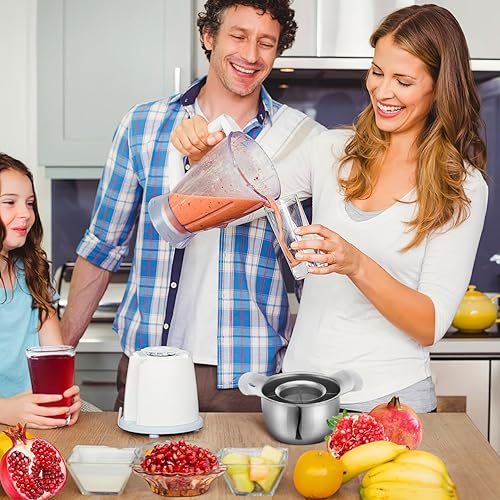 Miniatura 8 de Kichvoe Pelador de granada de acero inoxidable, herramienta de pelado de granada con cuenco y martillo de madera, herramienta de extracción de