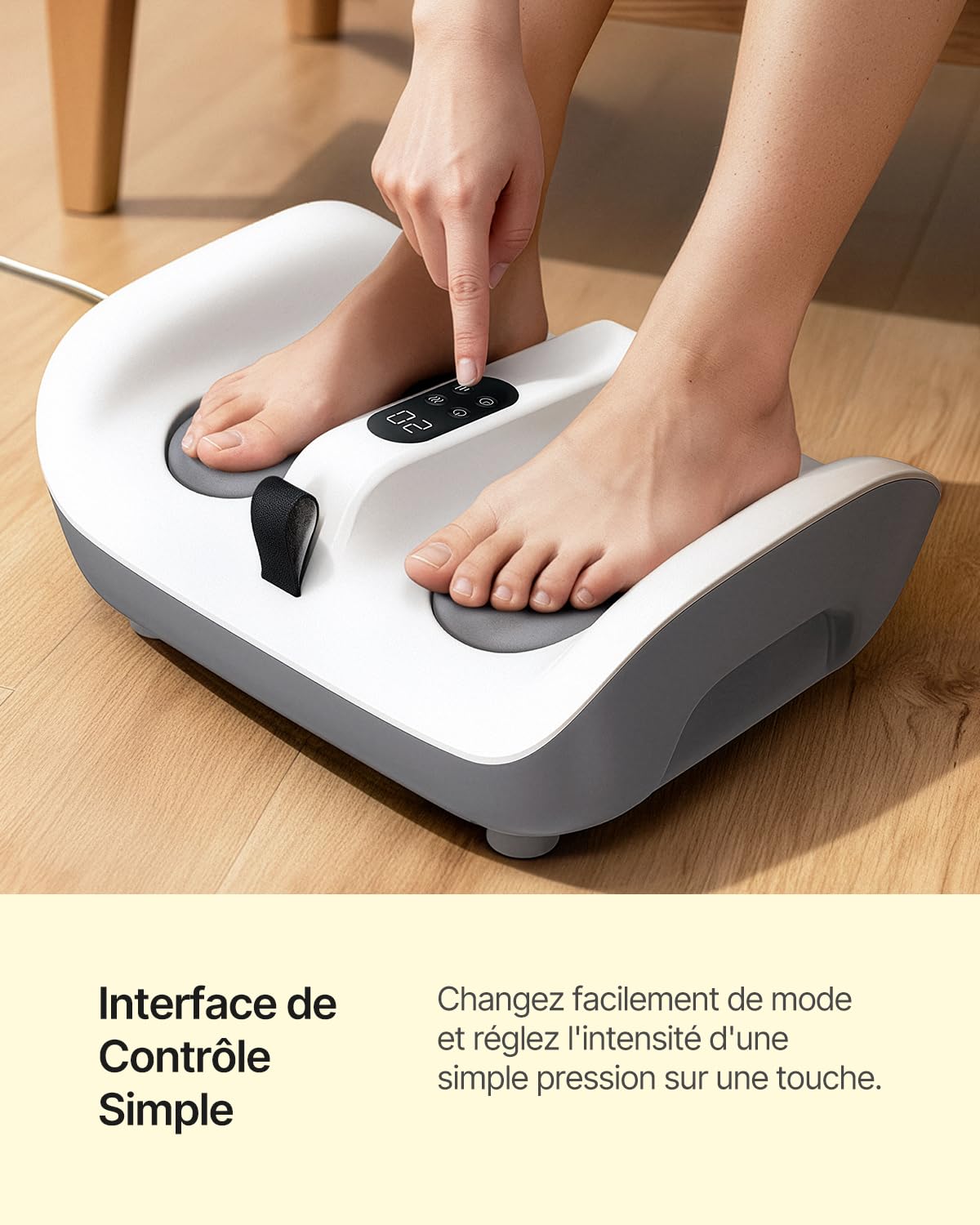 TheNeat Massage Pieds avec Chaleur, Vibration, Shiatsu des Pieds et Mollets, Massage par Pétrissage, Masseur Pied pour la Maison, le Bureau et Comme Cadeau, 2 Vitesses, NeatVibe