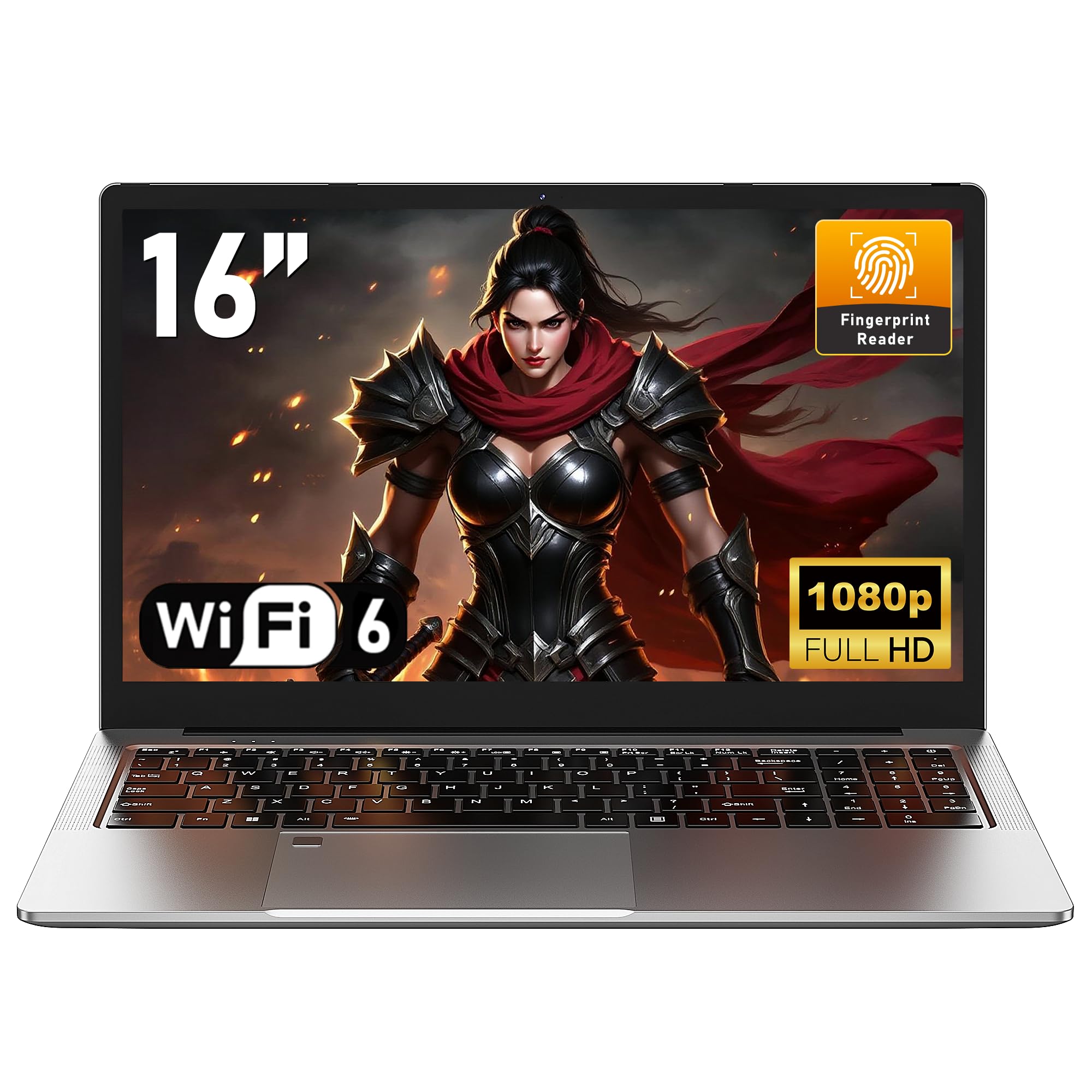 NAIKLULU 16 Pollici Gaming Laptop PC Portatile R7 5825U Processore (2,0 a 4,5 Ghz), 32GB RAM 1TB SSD Gamer Computer Portatile, 51.97Wh/Tastiera Retroilluminata/Tipo-C/51.97Wh