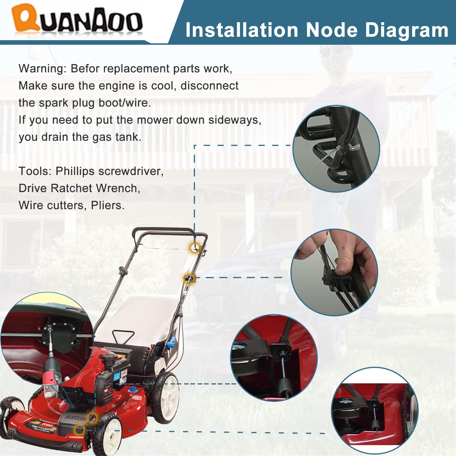 Amazon.com : Quanaoo Traction Cable 112-8817 Compatible with Toro