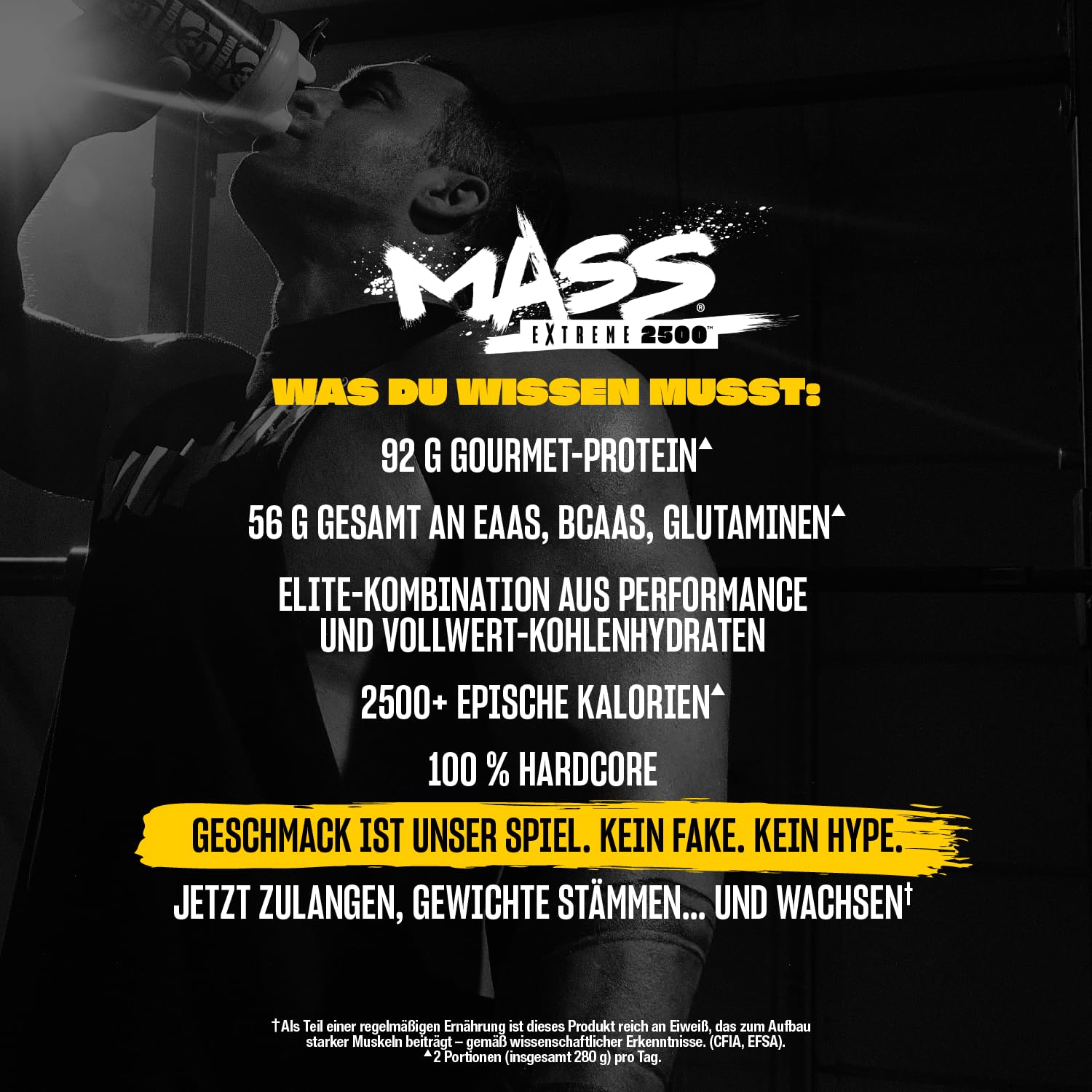 MUTANT Mass Extreme 2500 Gainer | Molkenproteinpulver | Muskelaufbau | Hohe Dichte und saubere Kalorien | 5450 g | Dreifach-Schokolade