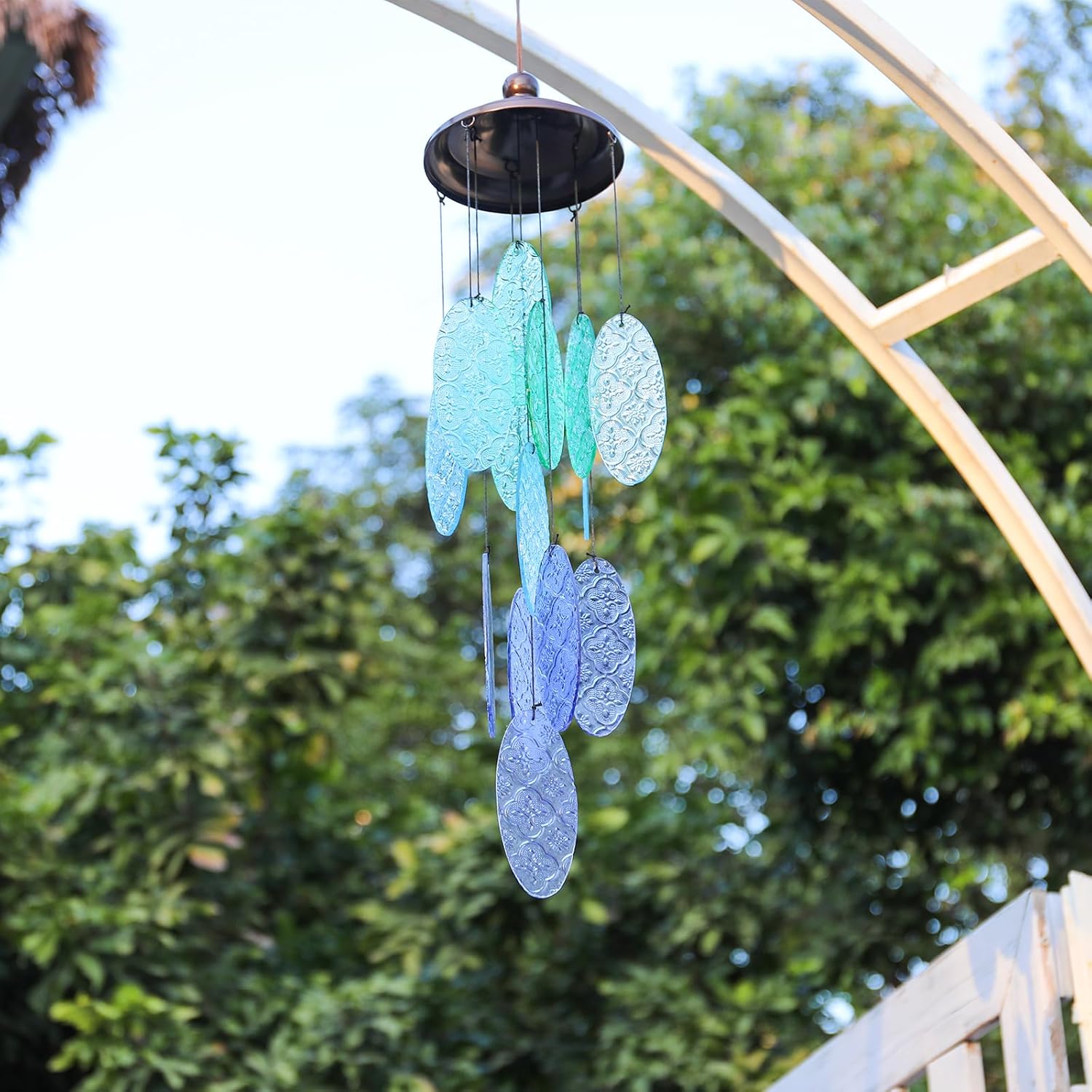 MUMTOP Wind Chimes for Outside, Stained Glass Wind Chime Windchimes for Patio, Outdoor,Garden,Yard,Coastal,Window,Home Decor or Gifts for Women - Image 7