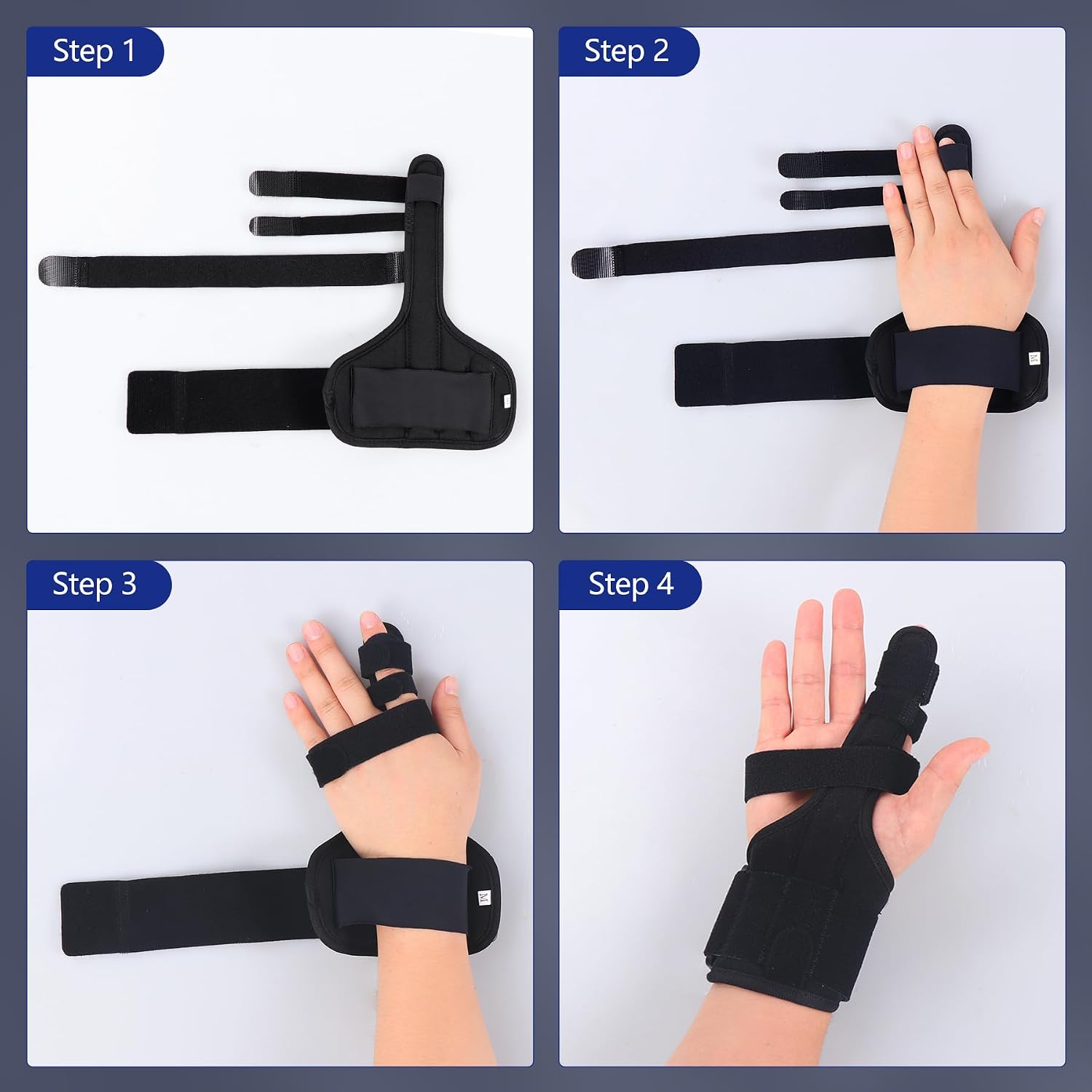 Cozyhealth Full Trigger Finger Splint, Hand and Wrist Brace Support, Adjustable Locking Straightening Immobilizer Treatment For Sprains, Finger Pain Relief, Tendonitis, Arthritis (Medium)