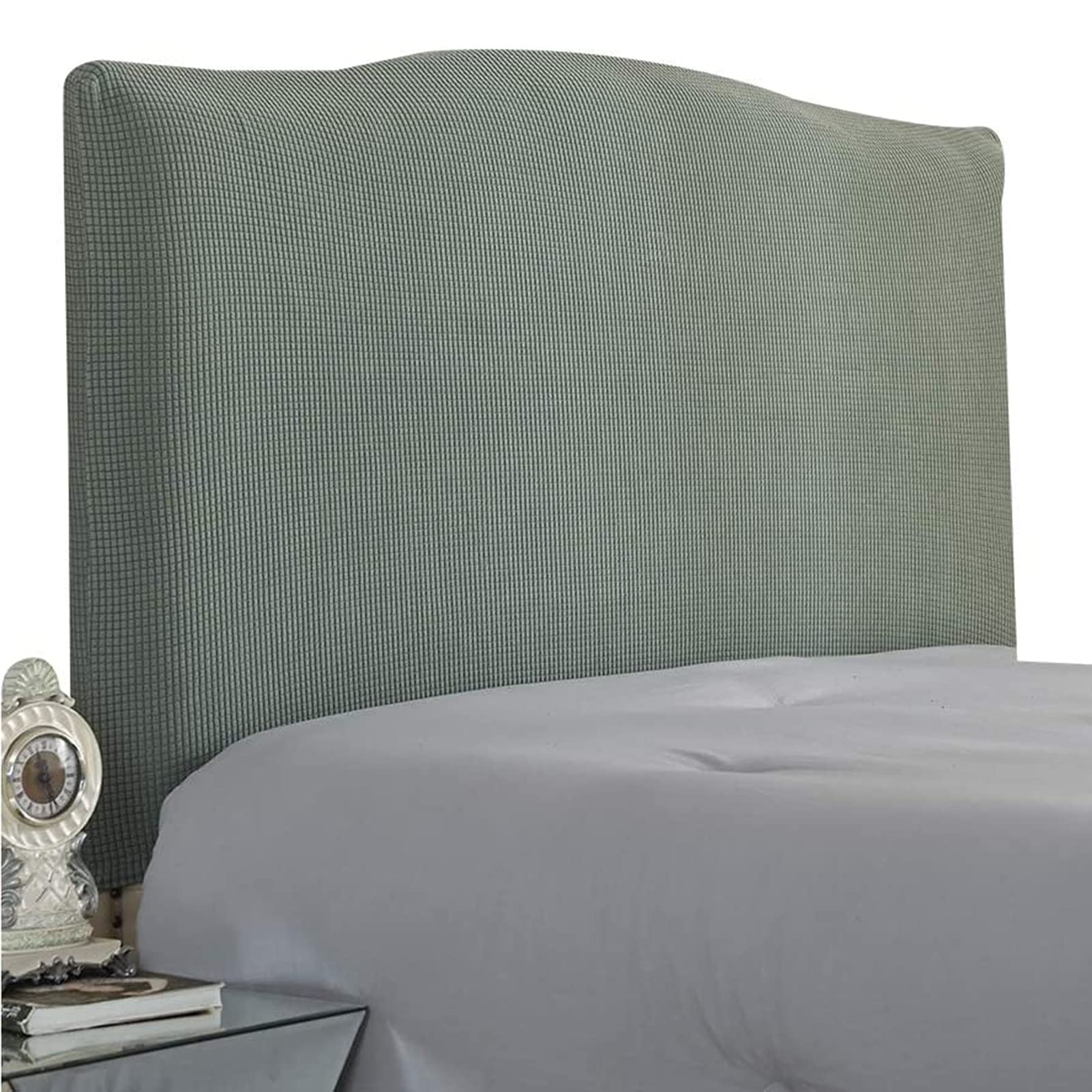 Gebin Stretch Solid Color Headboard Slipcover, Headboard Cover Protector Slipcover for Single, Double, King Size Beds (Bean Green, 180CM)