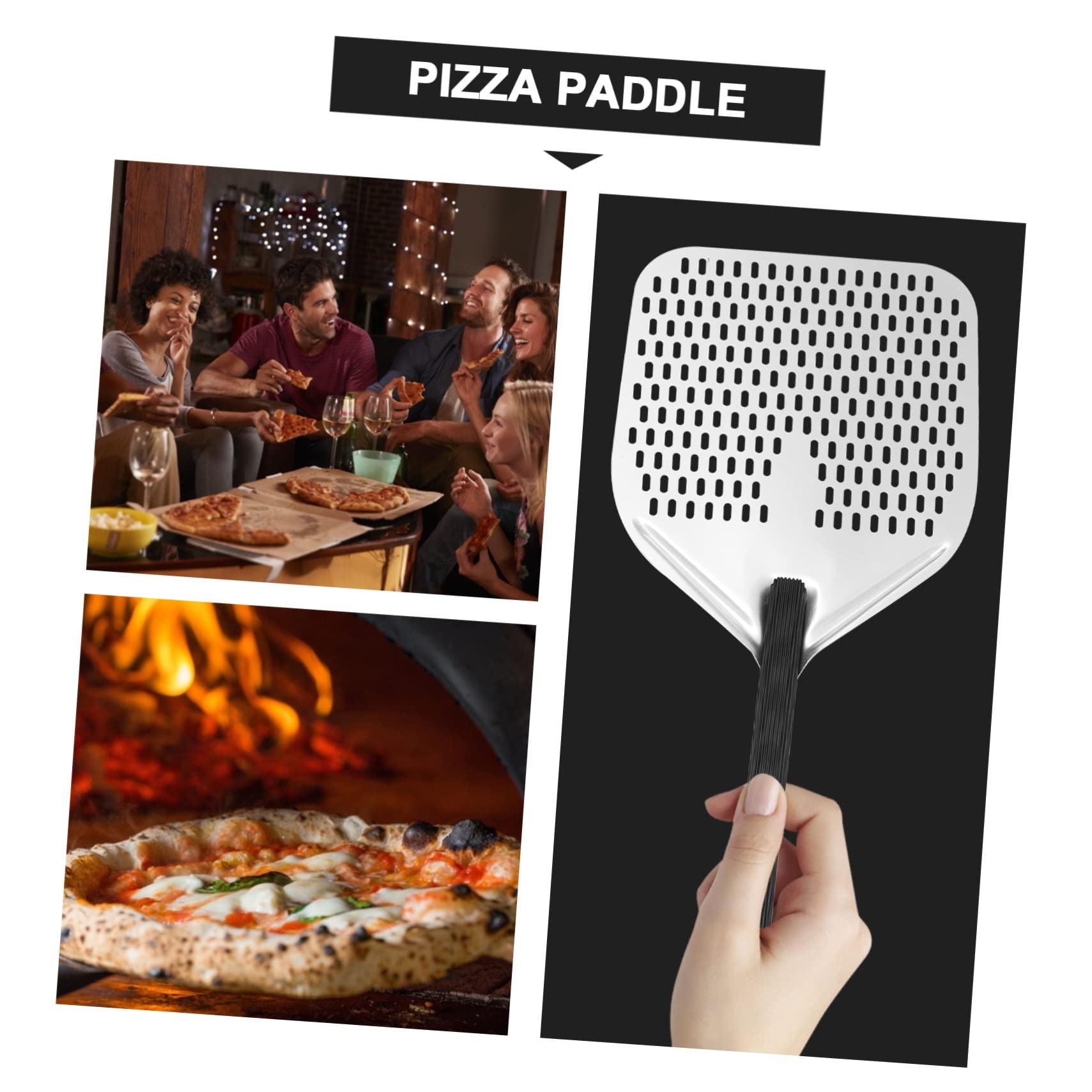 Perforierte Pizzaschaufel mit Griff für Backwerkzeug zum Heben von Pizza und Tortendekorationen Leicht zu Reinigen