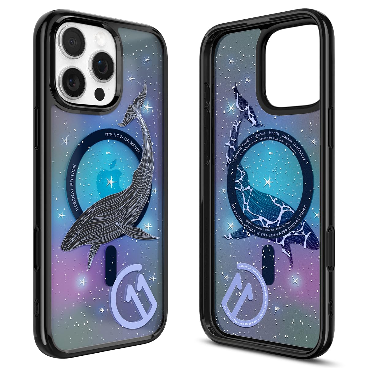 Spigen TPU+PC Ultra Hybrid T Magfit Hybrid Case For iPhone 16 Pro Max [Camera Control Button Covered] [Magsafe Compatible] [3D Spatial Effect With Hexa-Layer Print]-C11 Eternal