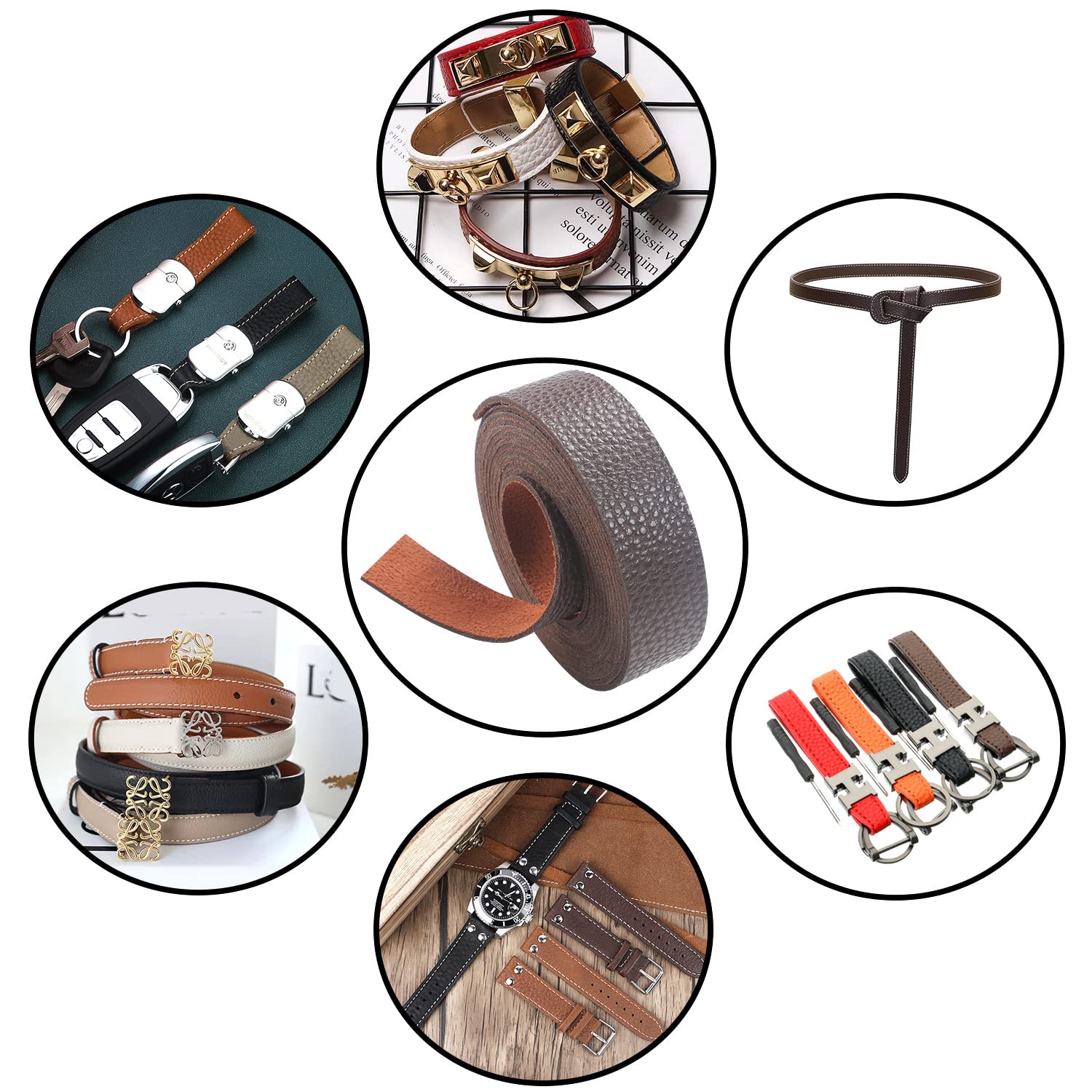 Picheng Kunstlederband 2,5cm Breit - 5 Meter Litschi-Leder Für Bastelprojekte