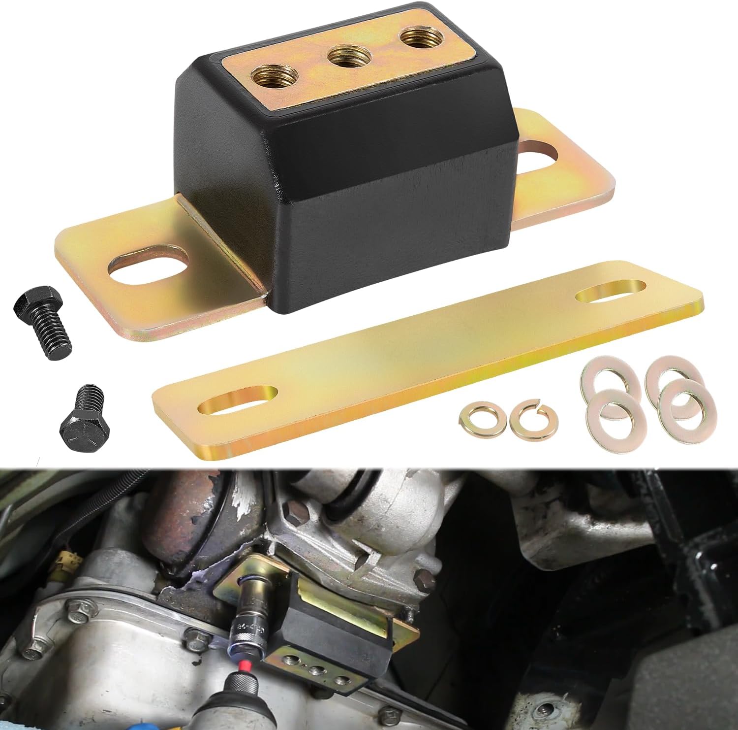 3.1108G Transmission Mount Performance Polyurethane Mounts Bracket Set Fit for Chevrolet, GMC, GM, Jeep, and Most Transmissions