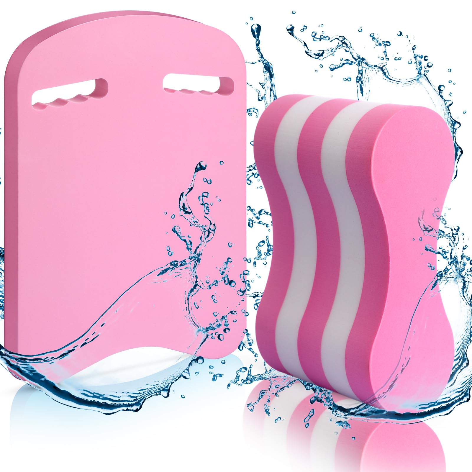 2 Pcs Swimming Kickboard Pull Buoy Set Training Aid Float Pull Buoy Leg Float Swimming Training Equipment Accessories for Hand Leg Adults Children Beginners Exercise Fitness