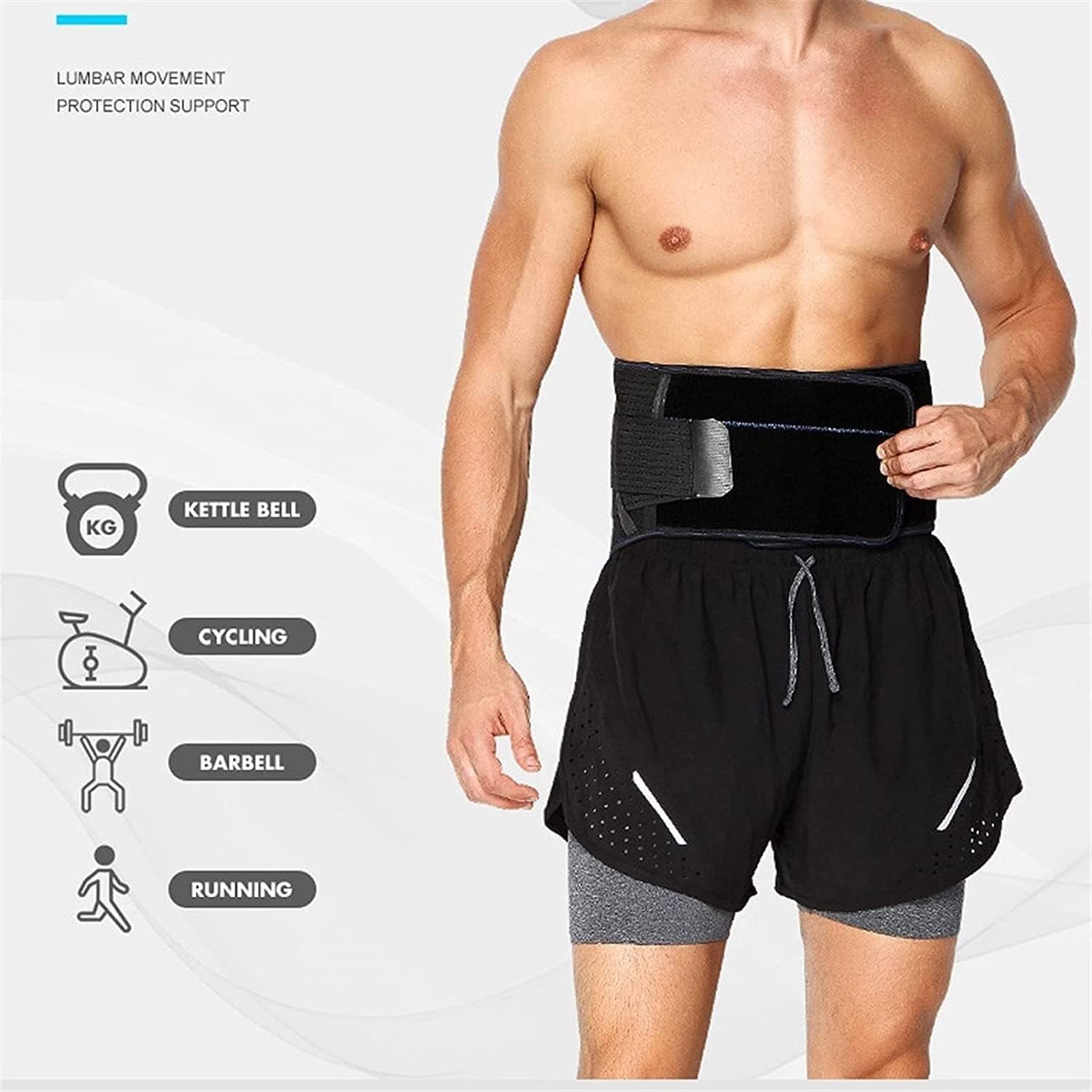 Lumbar Support Belt Men and Women Back Brace, Waist Lumbar Lower Back Support Belt Sciatica Herniated Disc with Dual Adjustable Straps Back Braces (Size : Large) (One Color Medium)