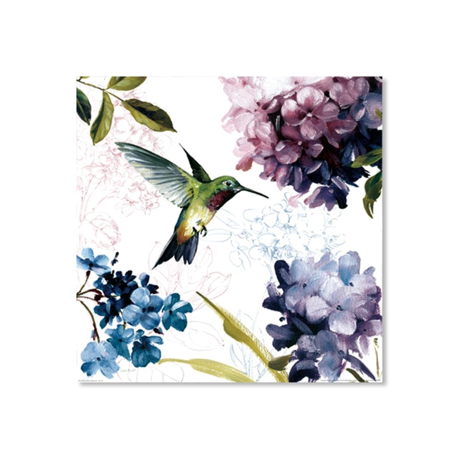 Toile Photo Pixxprint - Colibri Butinant - Décoration Murale 80x60 Cm - Impression Haute Qualité Fabriquée En Allemagne